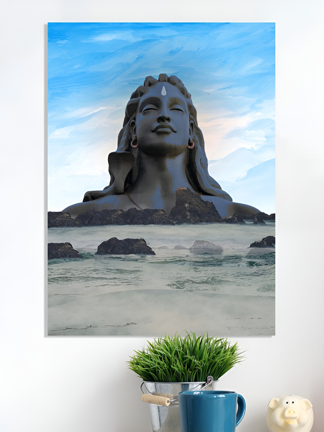 

Art Street Blue & Grey Canvas Religious Wall Art