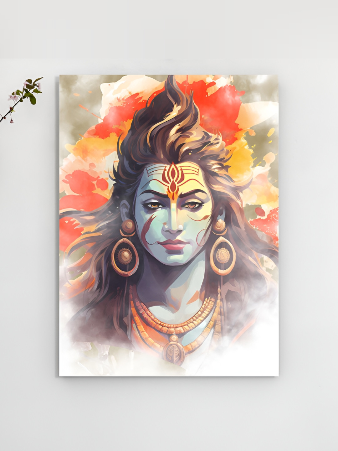 

Art Street Red & Grey Lord Shiva Canvas Painting Wall Art