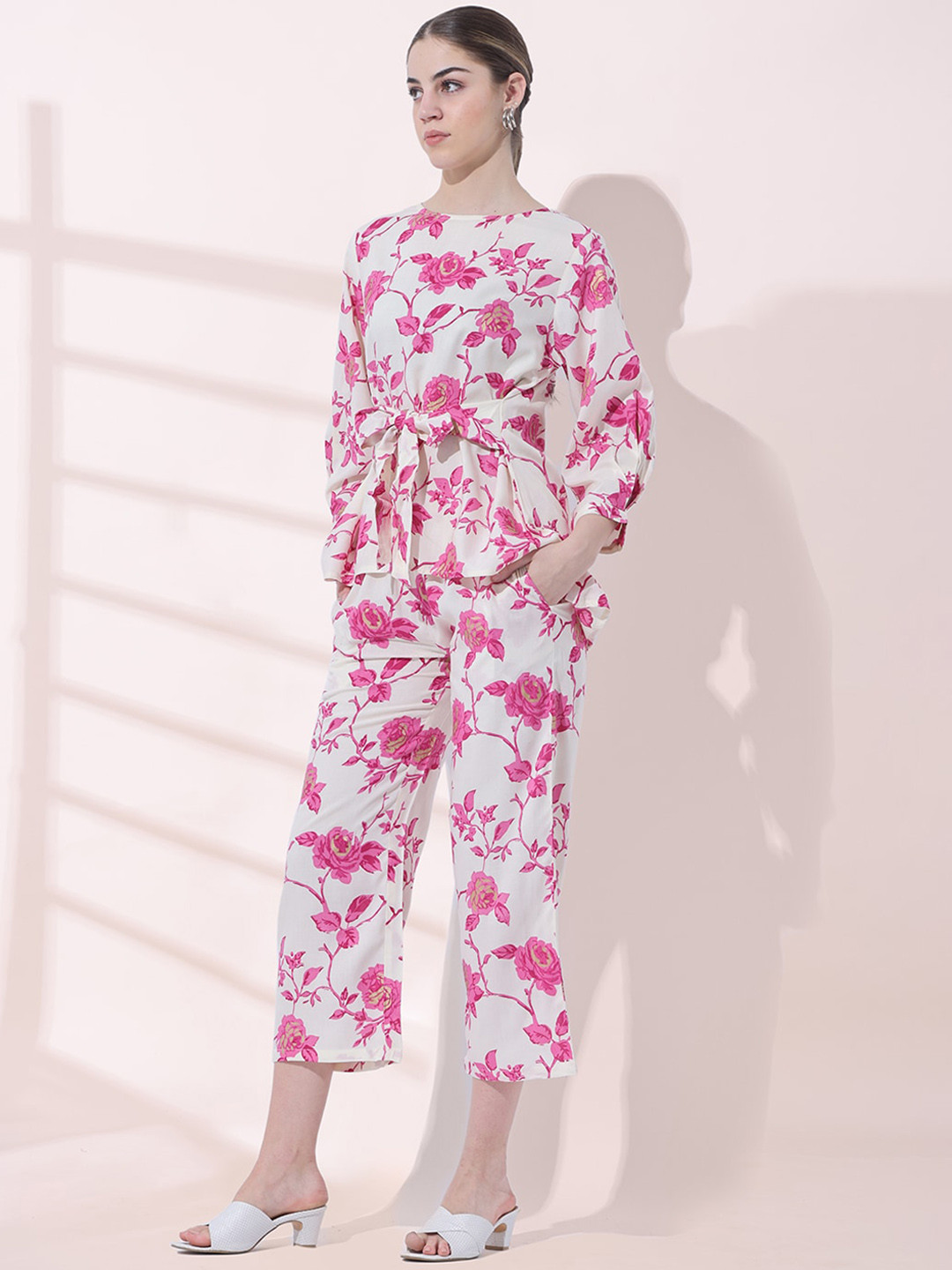 

Anouk Printed Top & Trousers Co-Ords, Pink