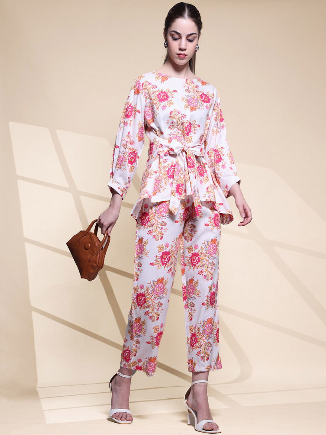

Anouk Printed Top With Trousers Co-Ords, White