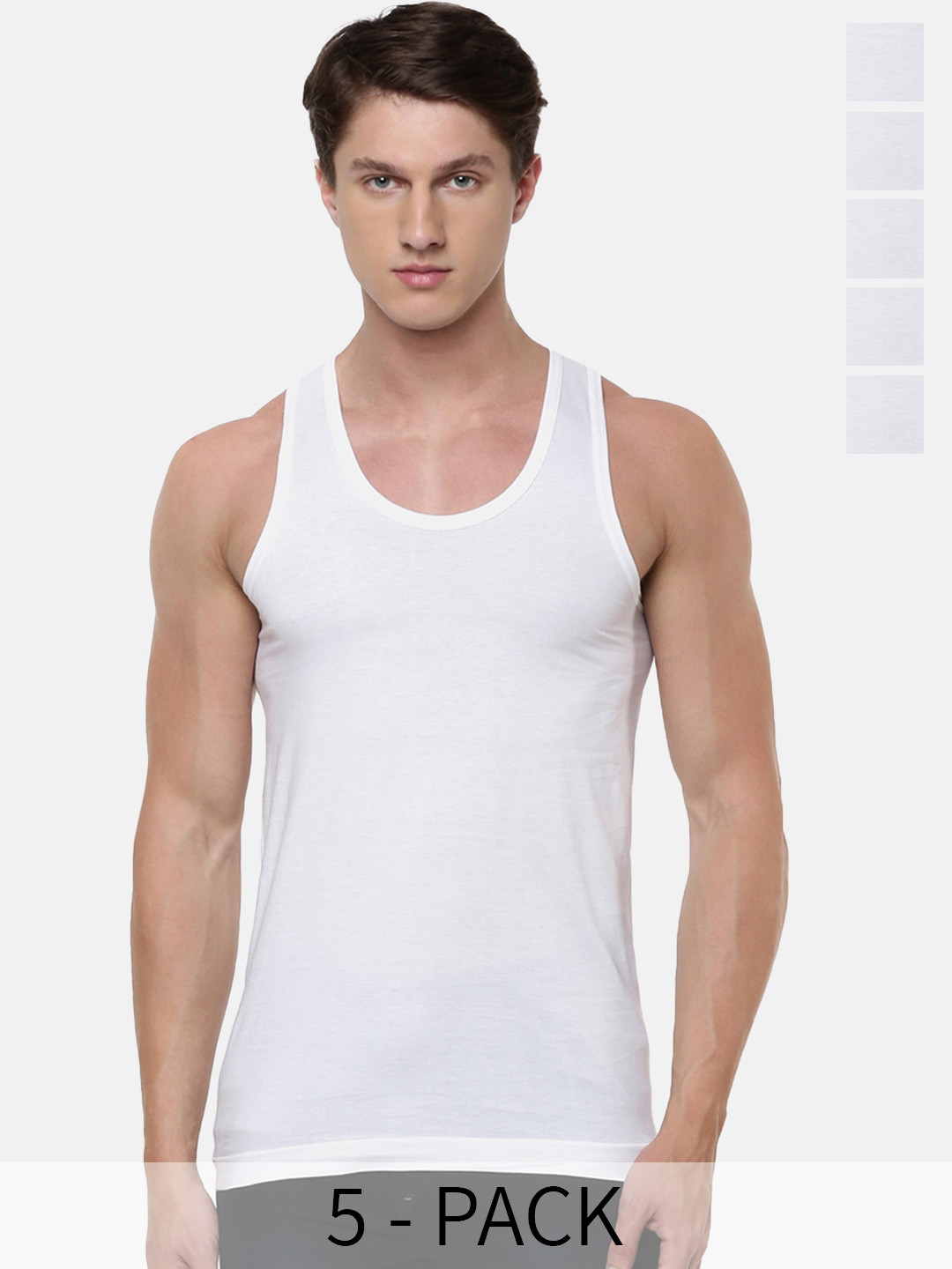

Ramraj Pack Of 5 Breathable Cotton Innerwear Vests, White