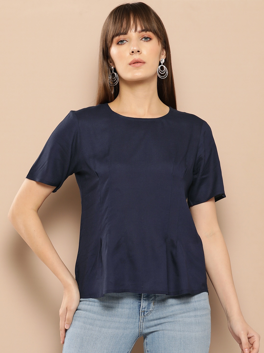 

Chemistry Women Solid Top, Navy blue