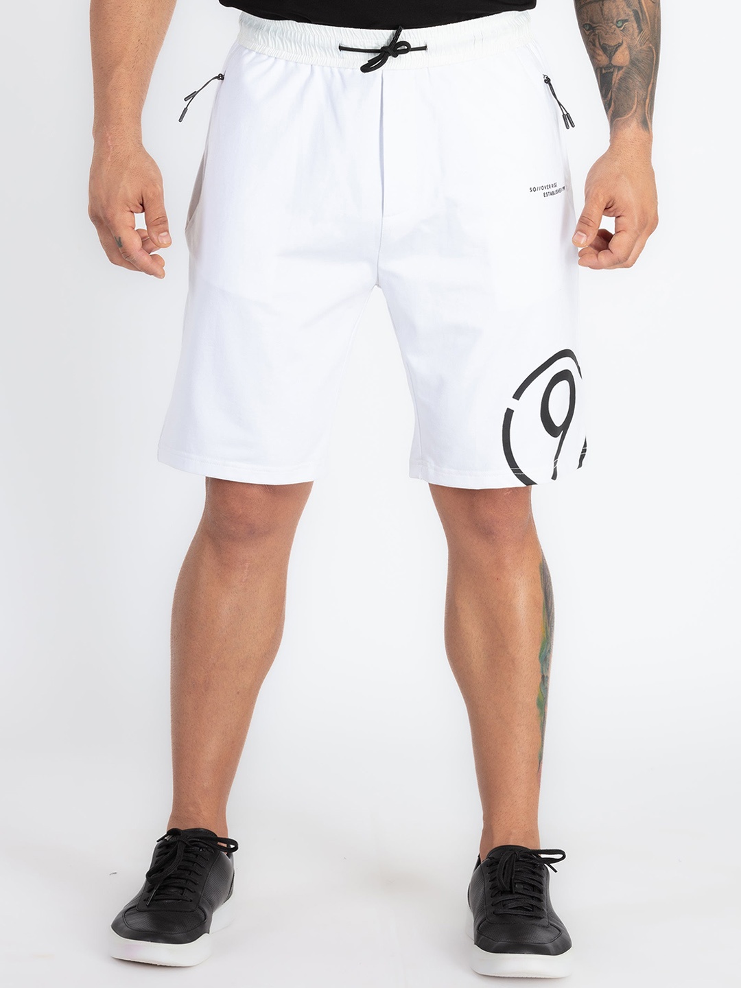 

Status Quo Men Mid-Rise Shorts, White