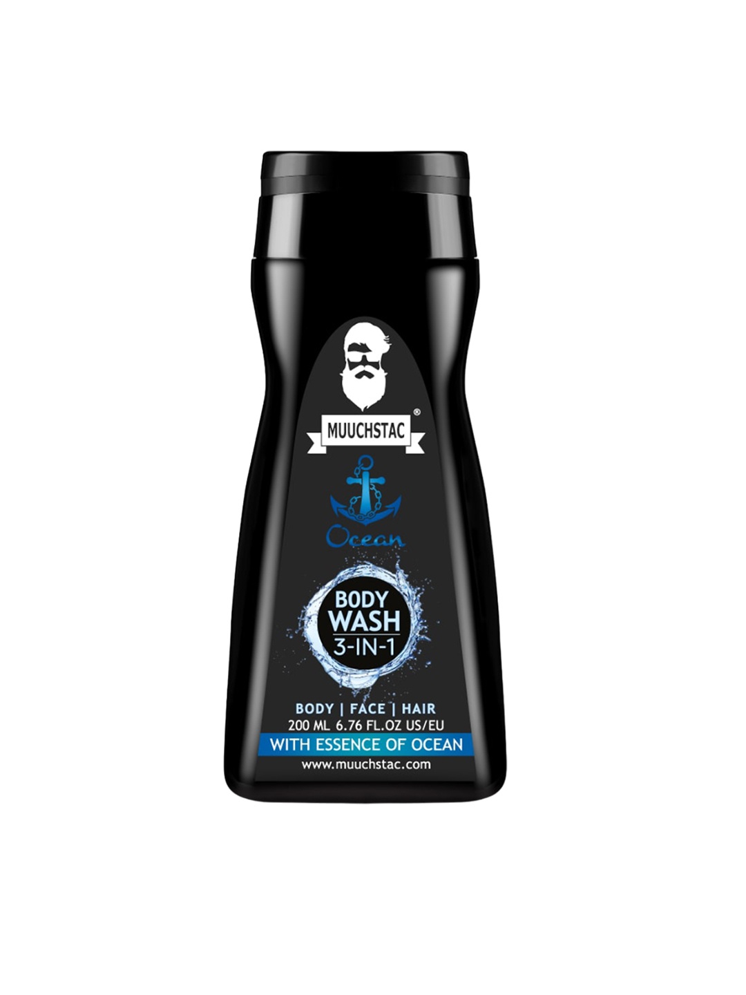 

MUUCHSTAC Ocean 3-In-1 Body Wash with Aloe Vera & Menthol - 200 ml, Black
