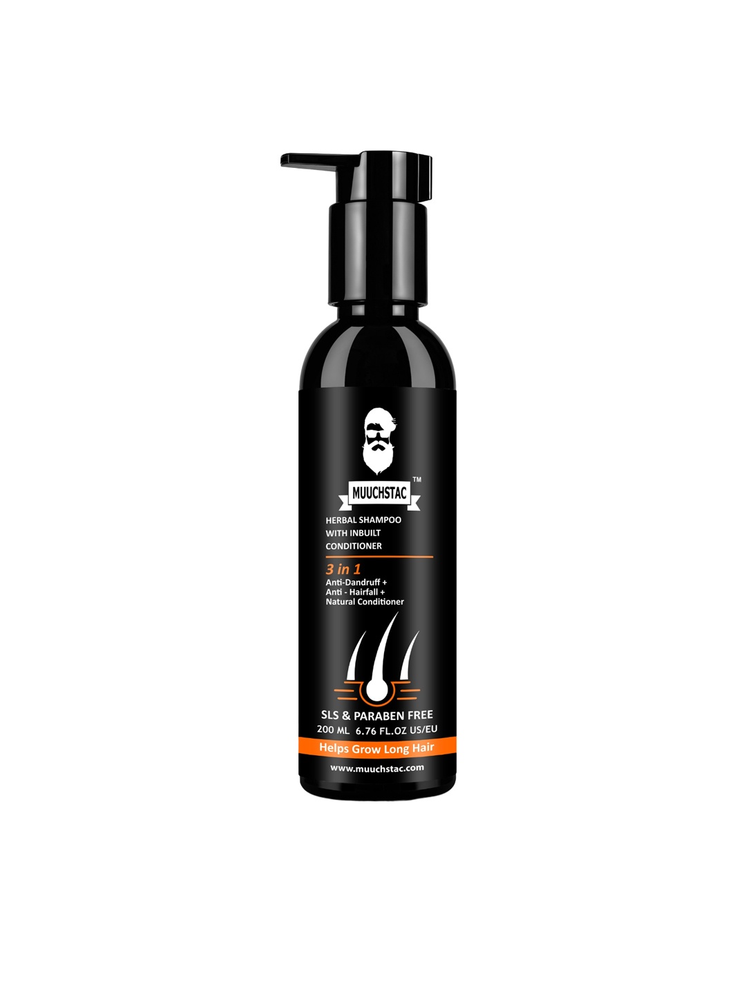 

MUUCHSTAC Men Herbal 3-In-1 Shampoo With Inbuild Conditioner - 200ml, Black