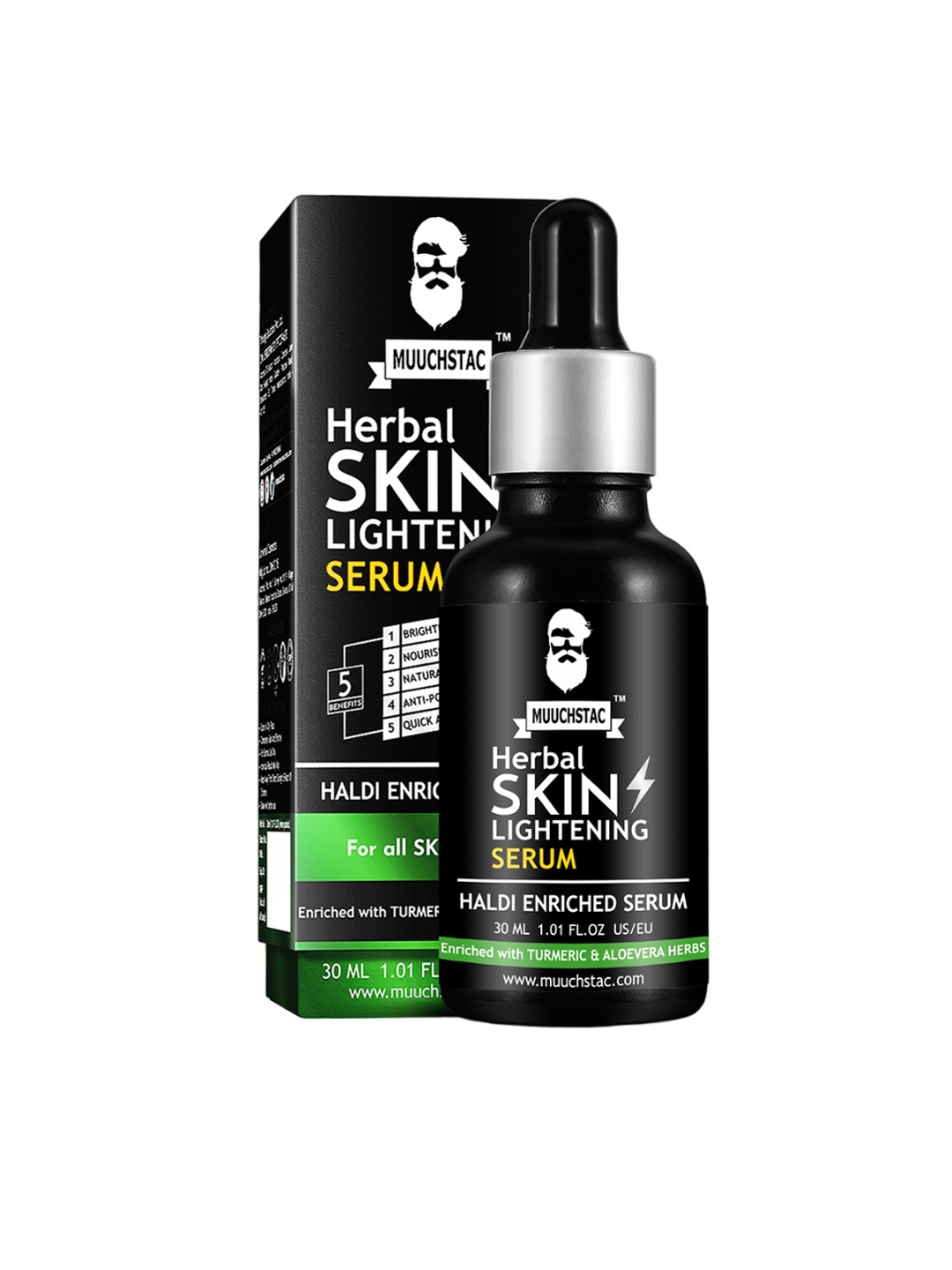 

MUUCHSTAC Men Herbal Skin Lightening Face Serum - 30ml, Black