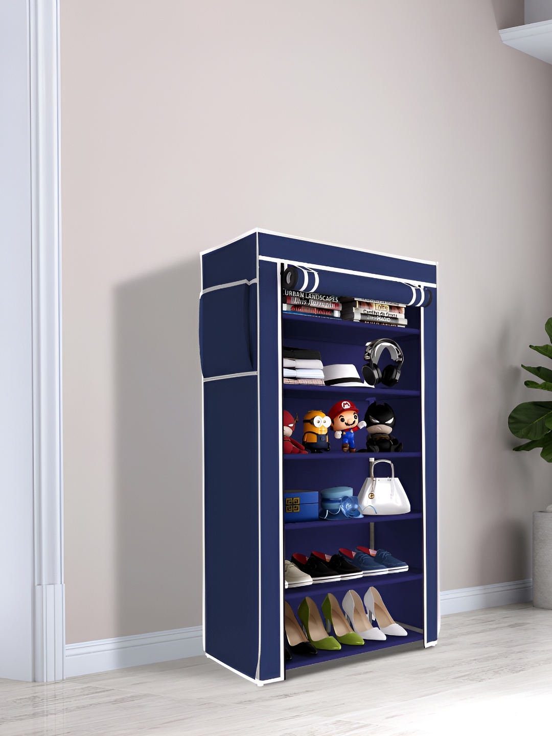 

Pamworld Navy Blue 6-Tier Rectangle Shoe Rack