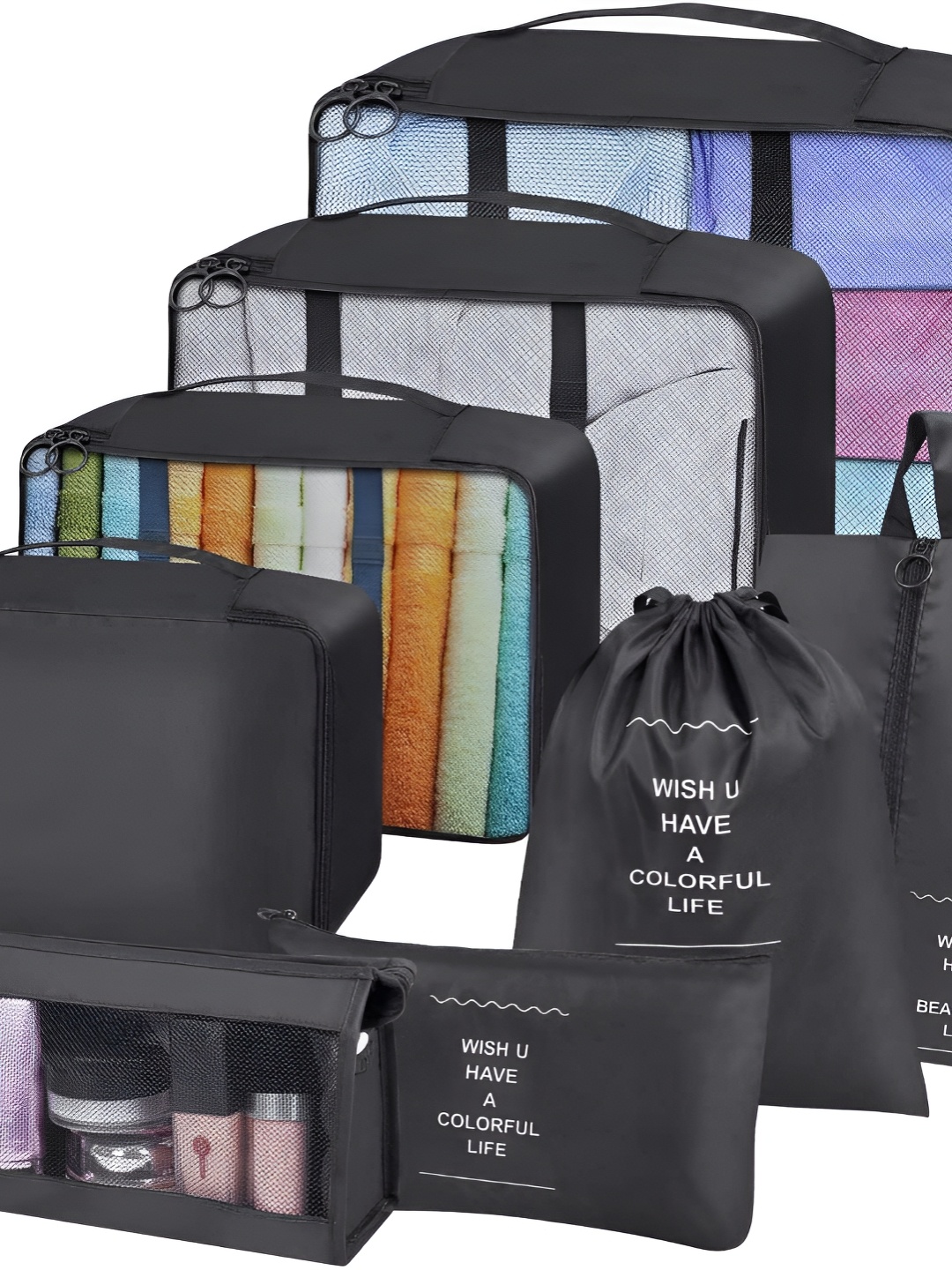 

Awestuffs Black 8 Pieces Water Resistant Multi-Utility Organisers