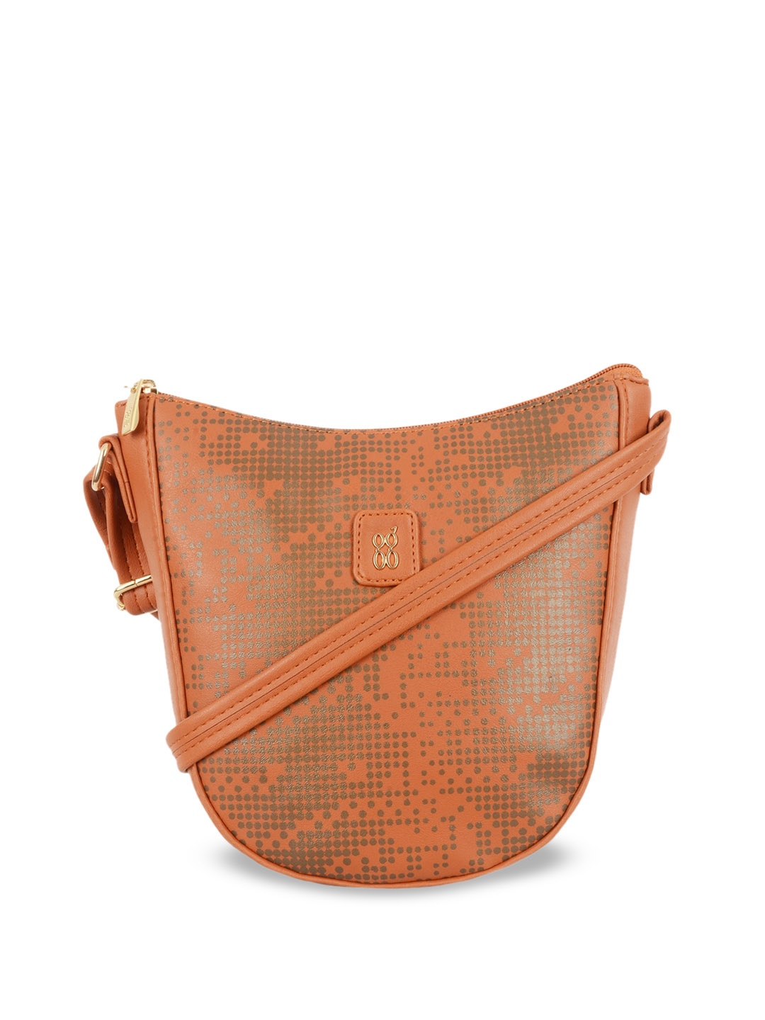 

Baggit Animal PU Half Moon Sling Bag with Tasselled, Rust