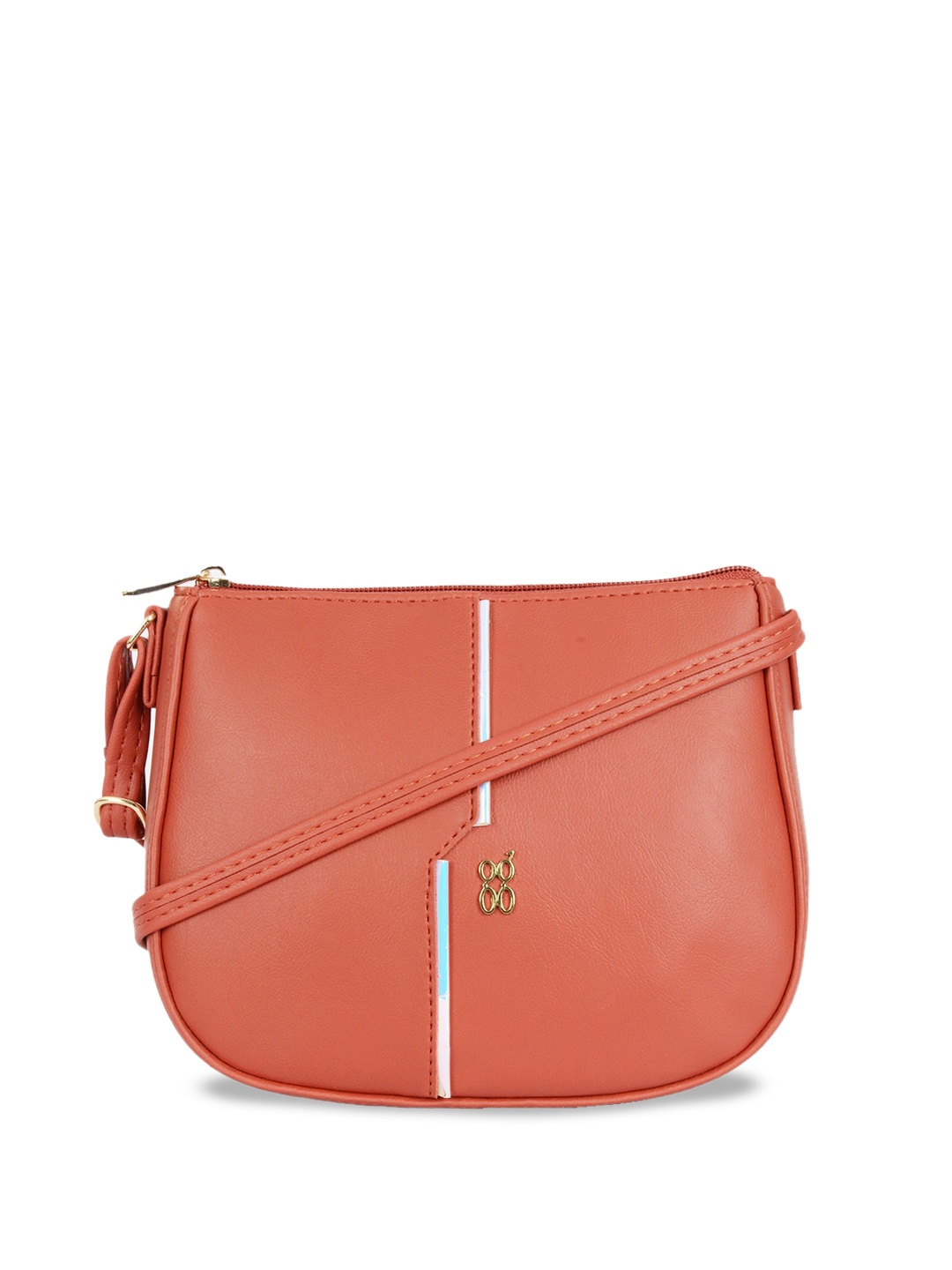 

Baggit Textured Zip Detail PU Sling Bag, Red