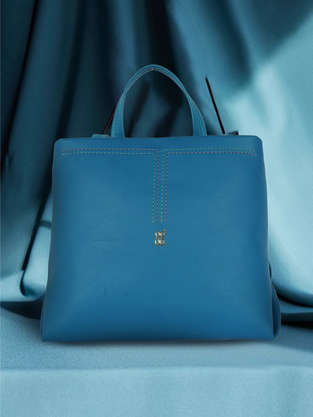 

Baggit PU Structured Tote Bag with Tasselled, Teal