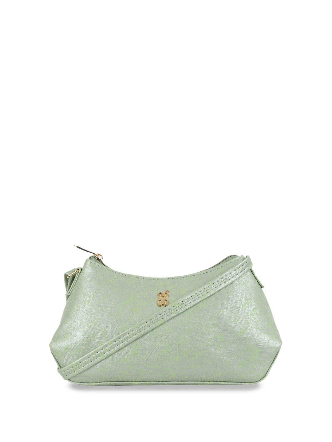 

Baggit Textured PU Structured Sling Bag, Green