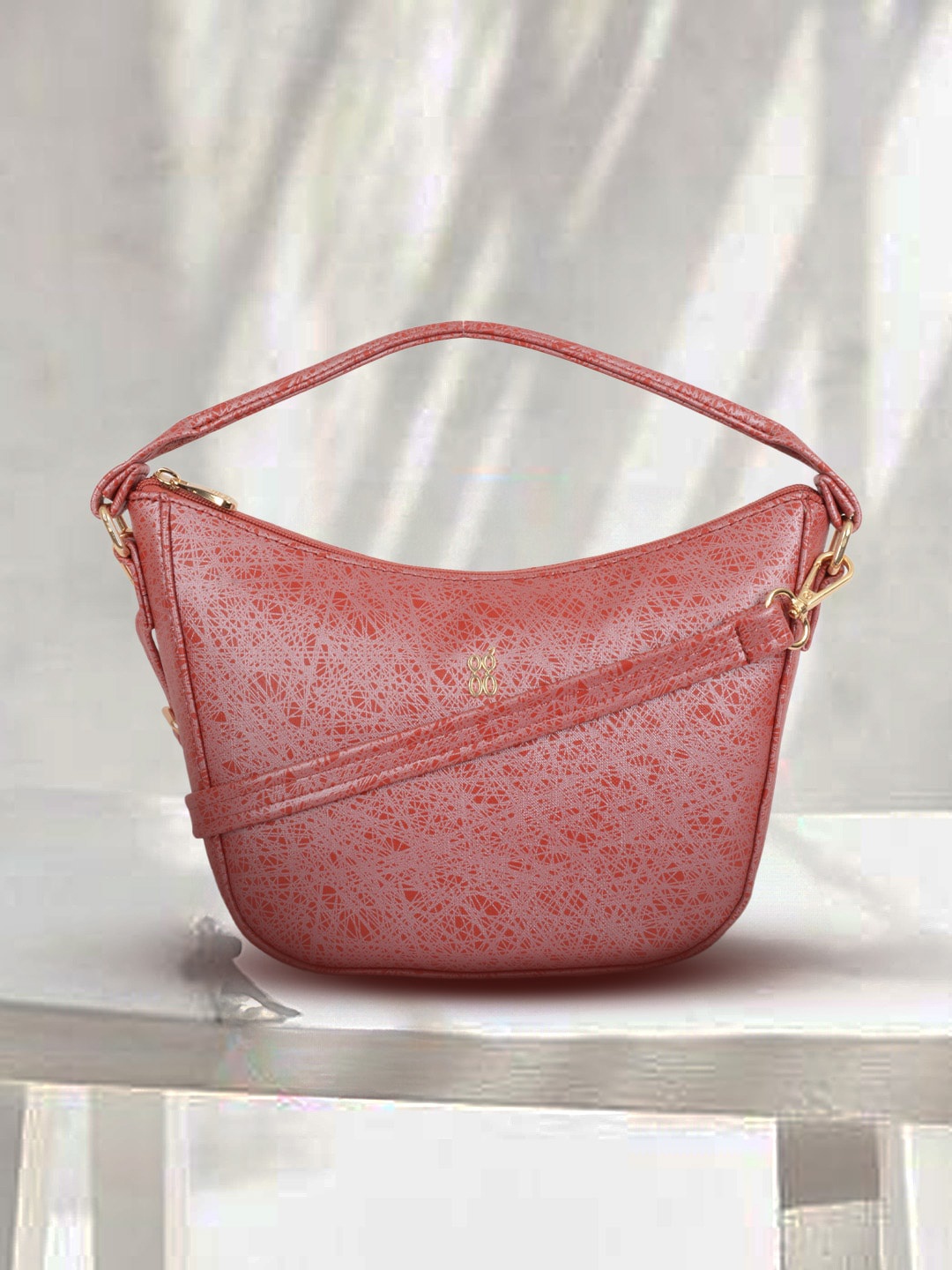 

Baggit Textured Shopper Hobo Bag, Red