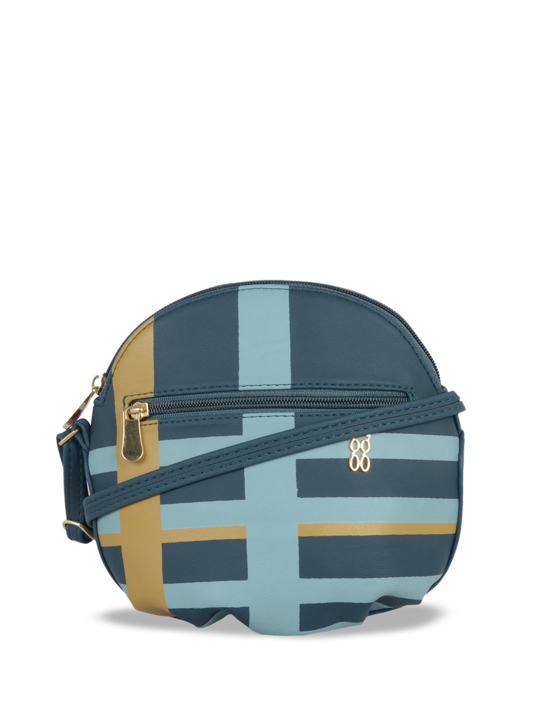 

Baggit Striped Structured Sling Bag, Blue