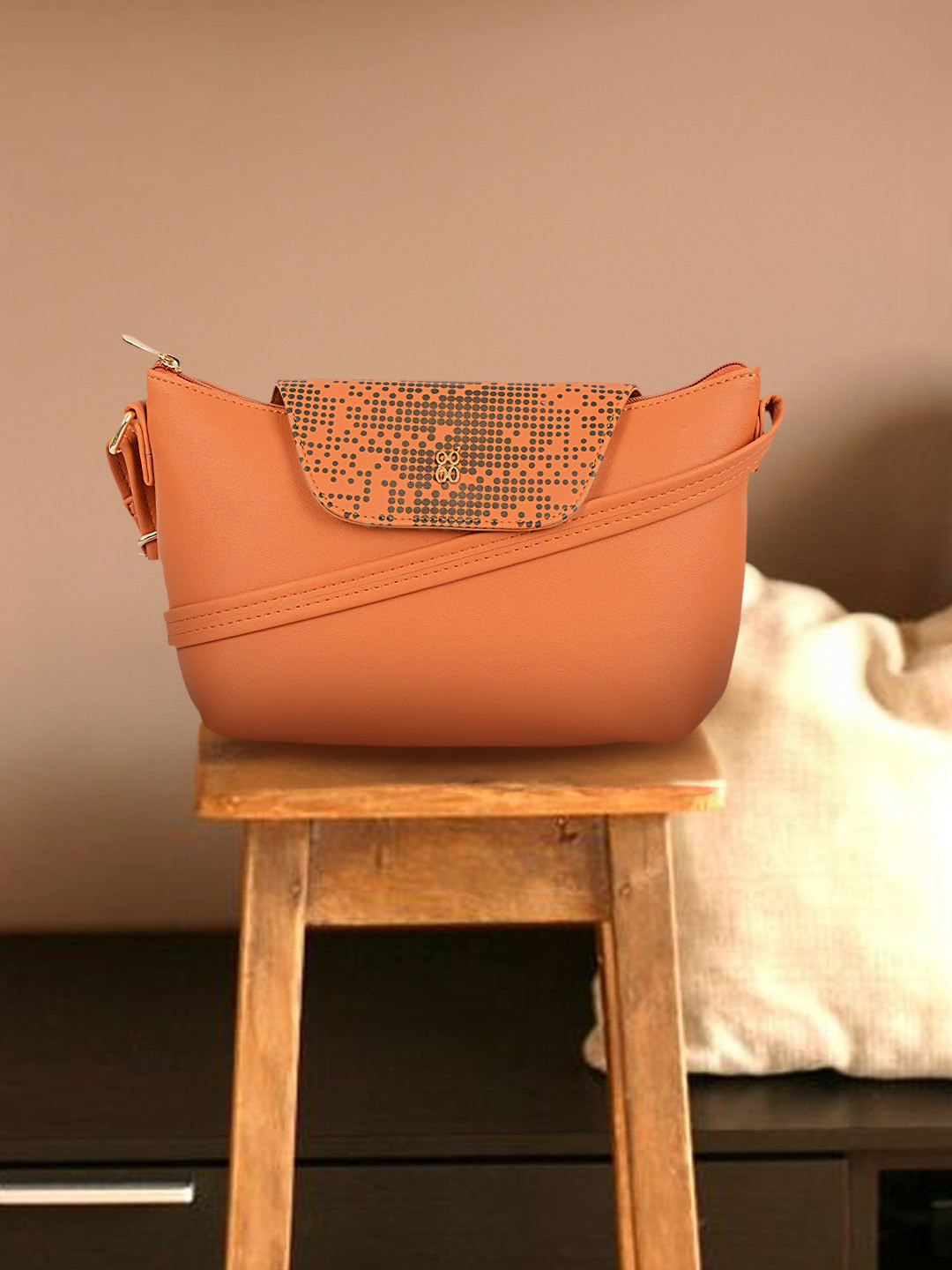 

Baggit Structured Sling Bag, Orange