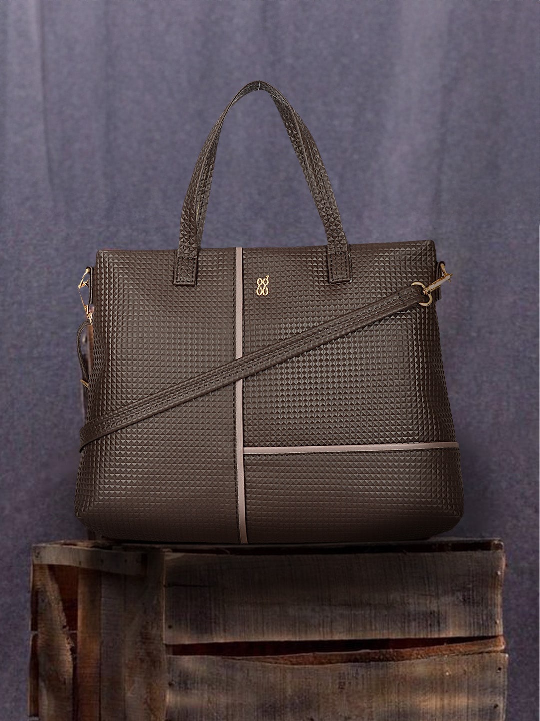 

Baggit Textured Structured Tote Bag, Brown