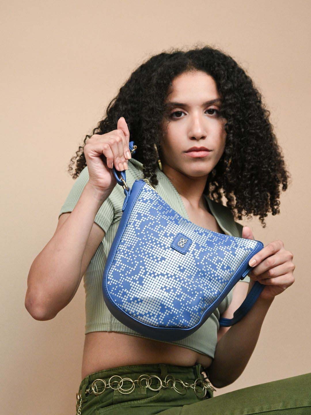 

Baggit Printed PU Oversized Bucket Sling Bag, Blue