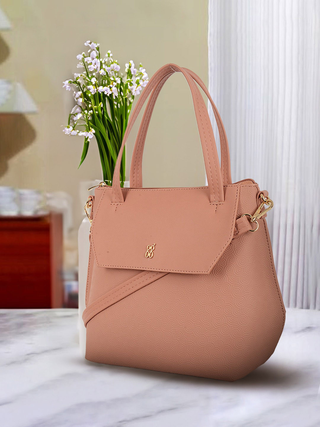 

Baggit Textured Structured Shoulder Bag, Rose
