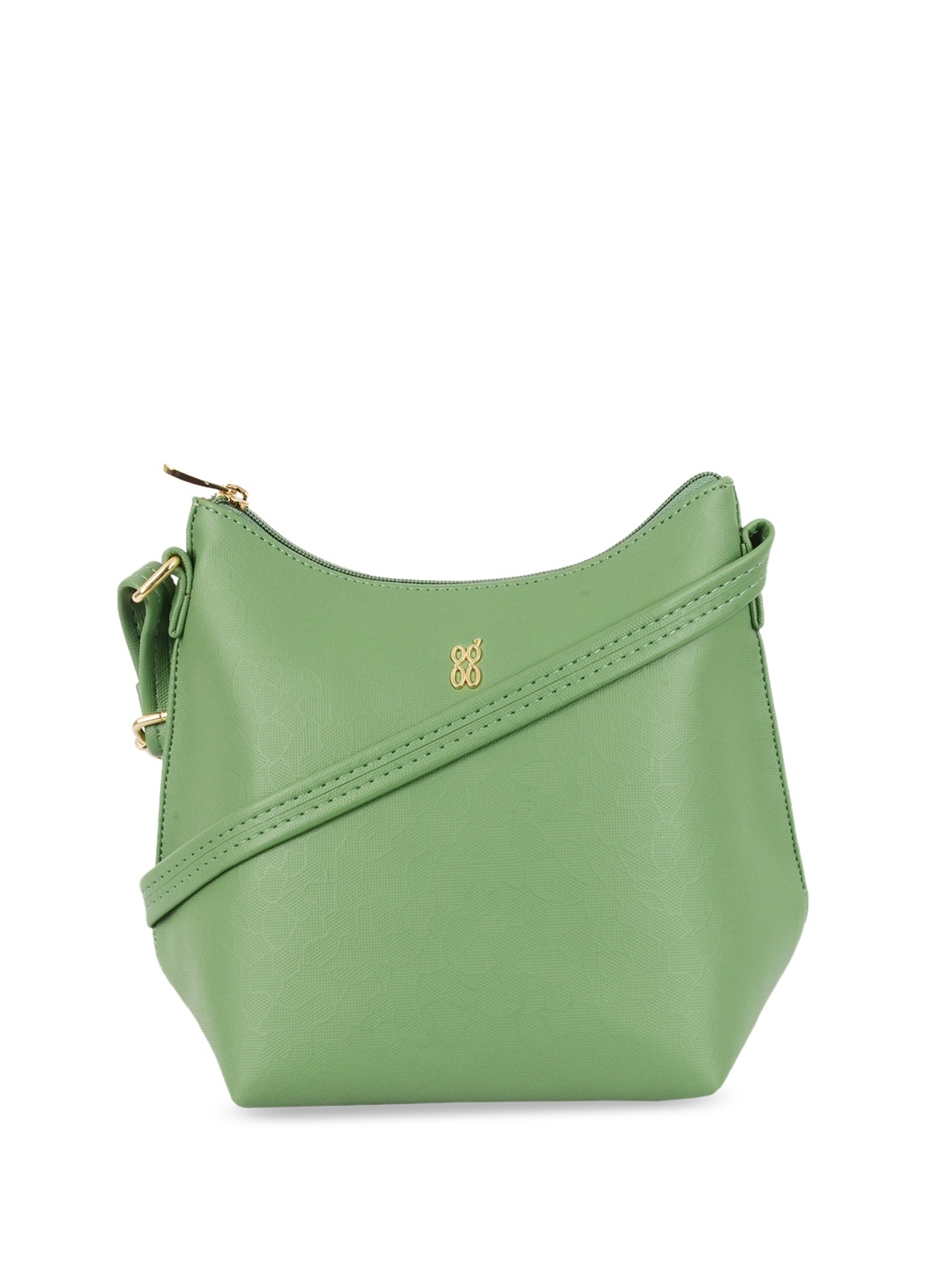 

Baggit Textured Structured Sling Bag, Green
