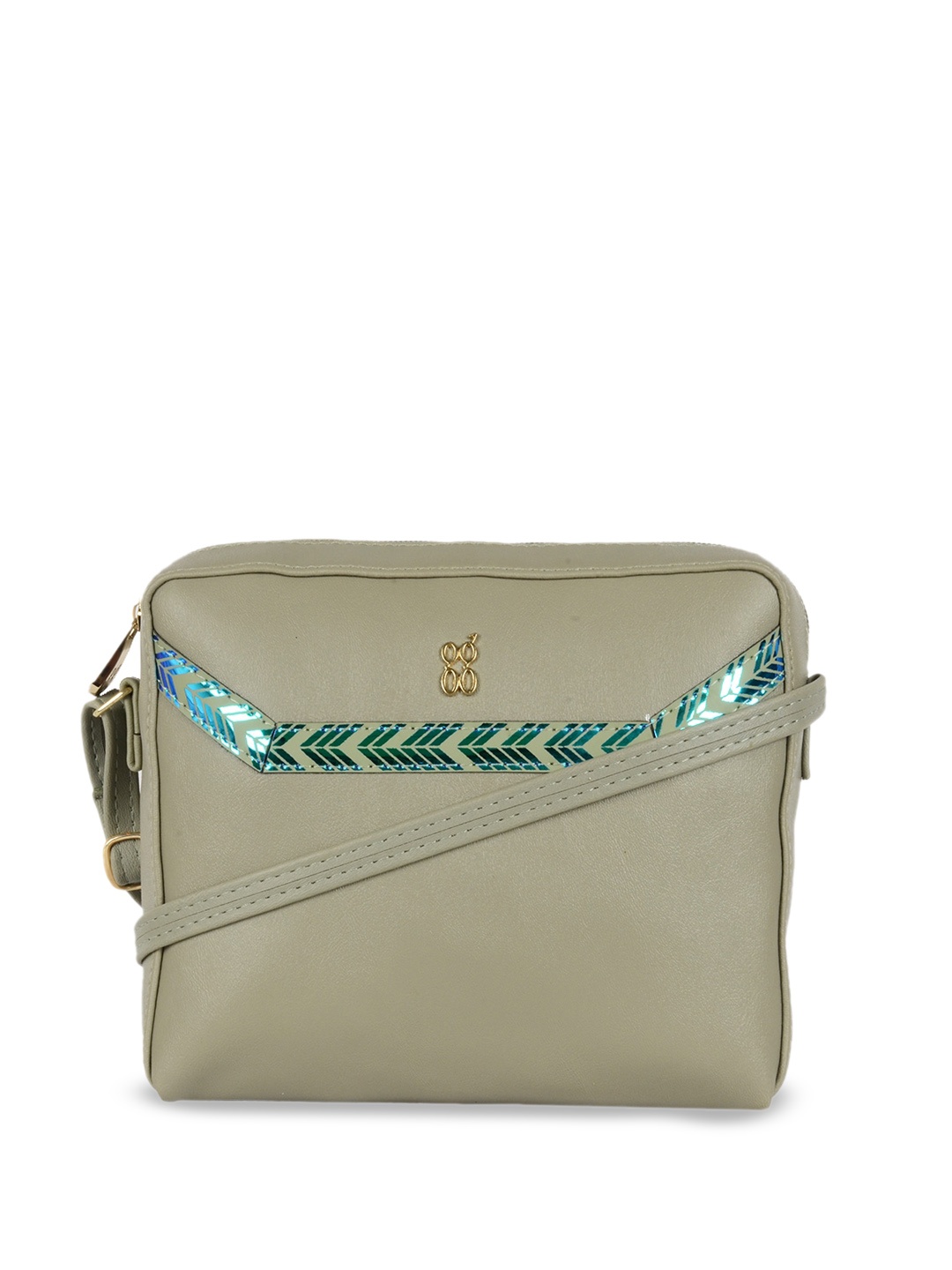 

Baggit PU Structured Sling Bag, Green