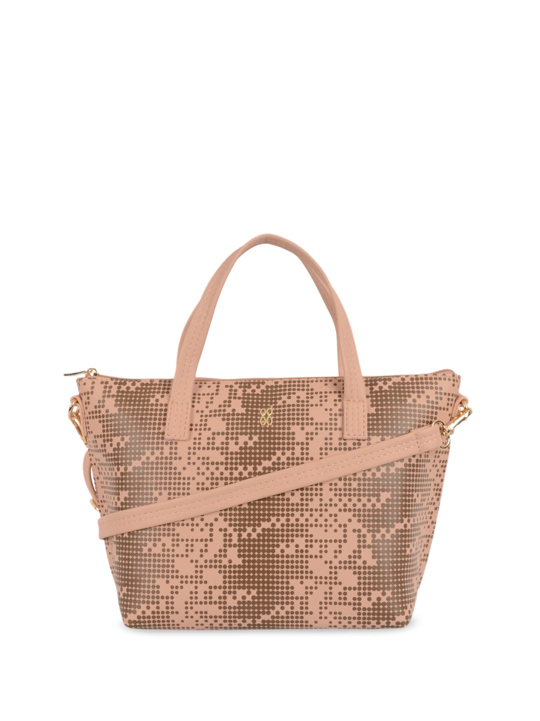

Baggit Geometric Printed Oversized Structured Shoulder Bag, Peach