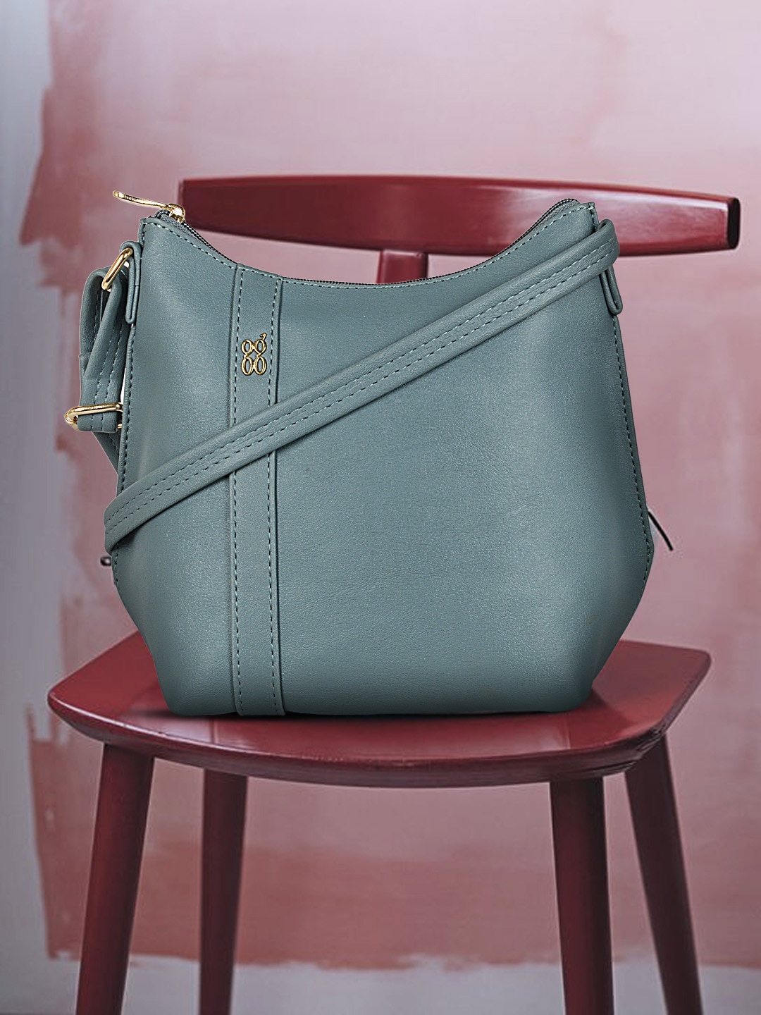 

Baggit PU Structured Sling Bag, Grey
