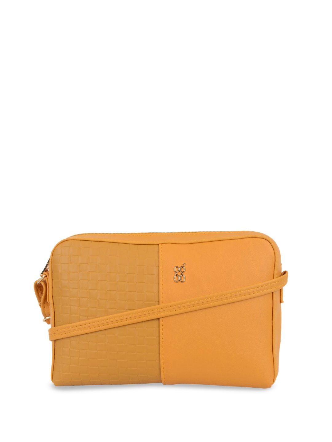 

Baggit PU Structured Sling Bag with Cut Work, Yellow