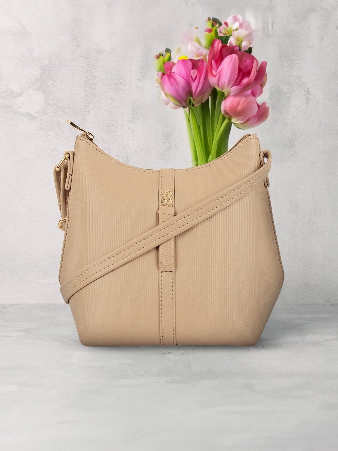

Baggit PU Oversized Shopper Sling Bag, Beige