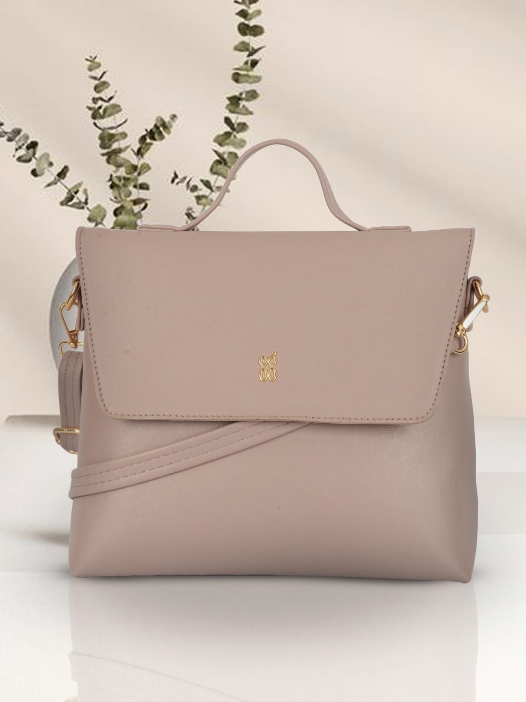 

Baggit PU Structured Handheld Bag with Cut Work, Rose
