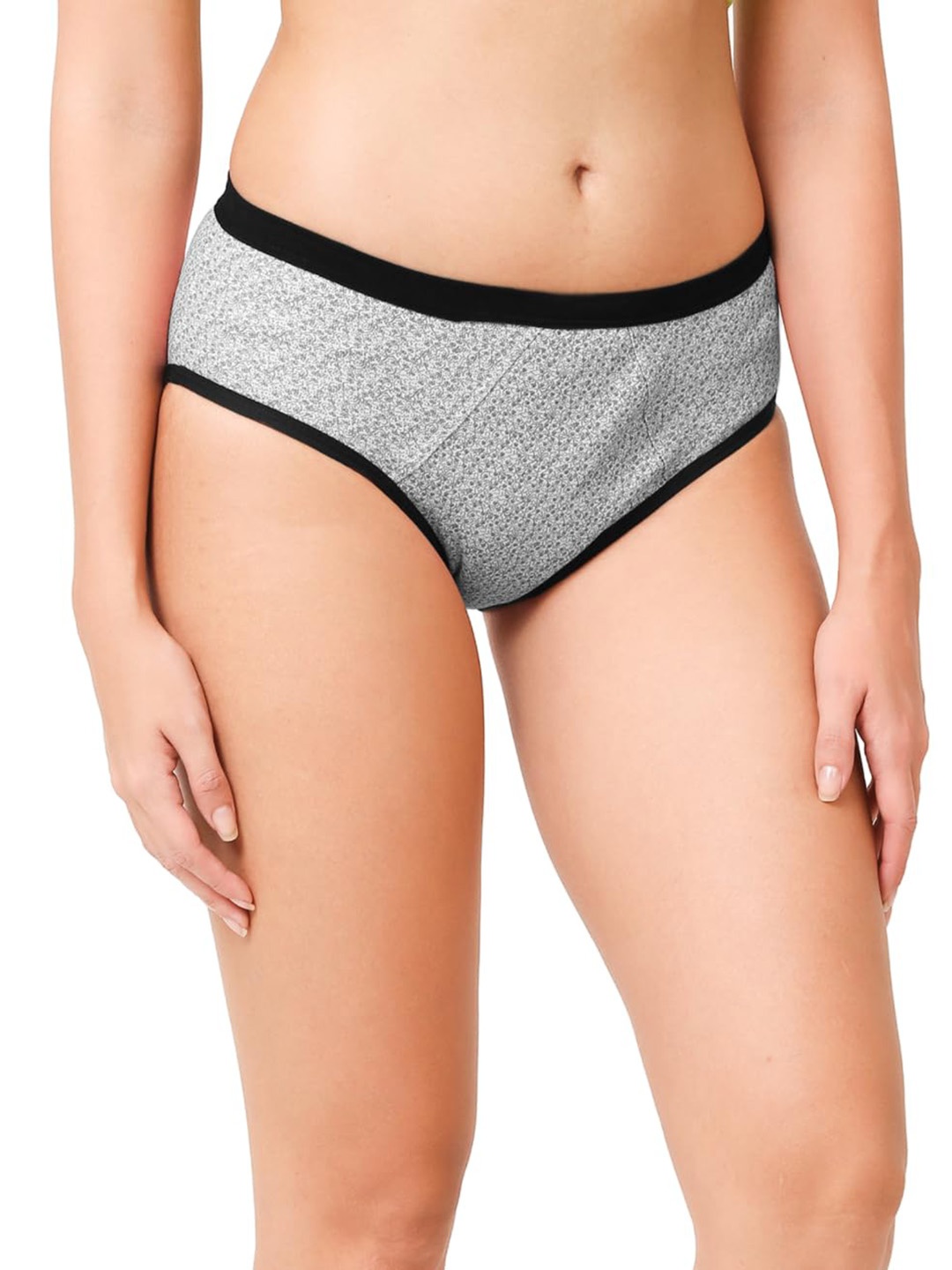 

CareDone Floral Printed Leak-Proof Hipster Period Briefs, Grey