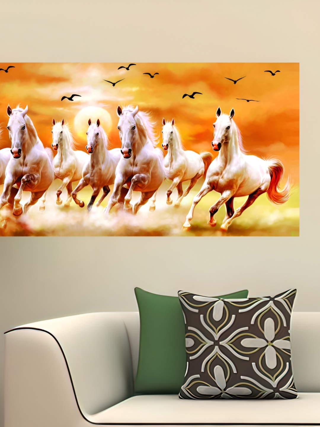 

British Terminal Orange & White Abstract Wall Painting