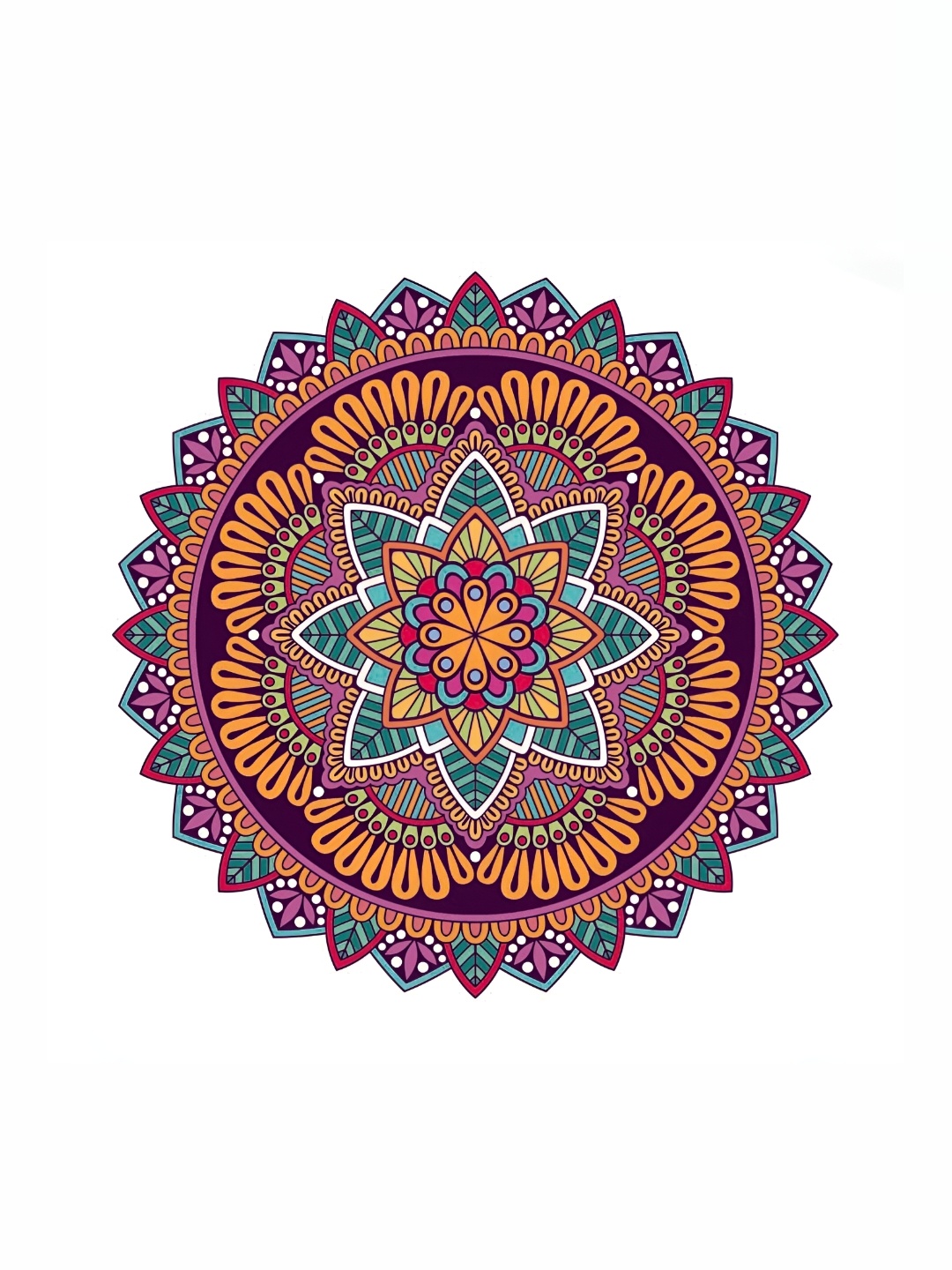 

British Terminal Orange and Green Rangoli Floor Self Adhesive Decorative Sticker