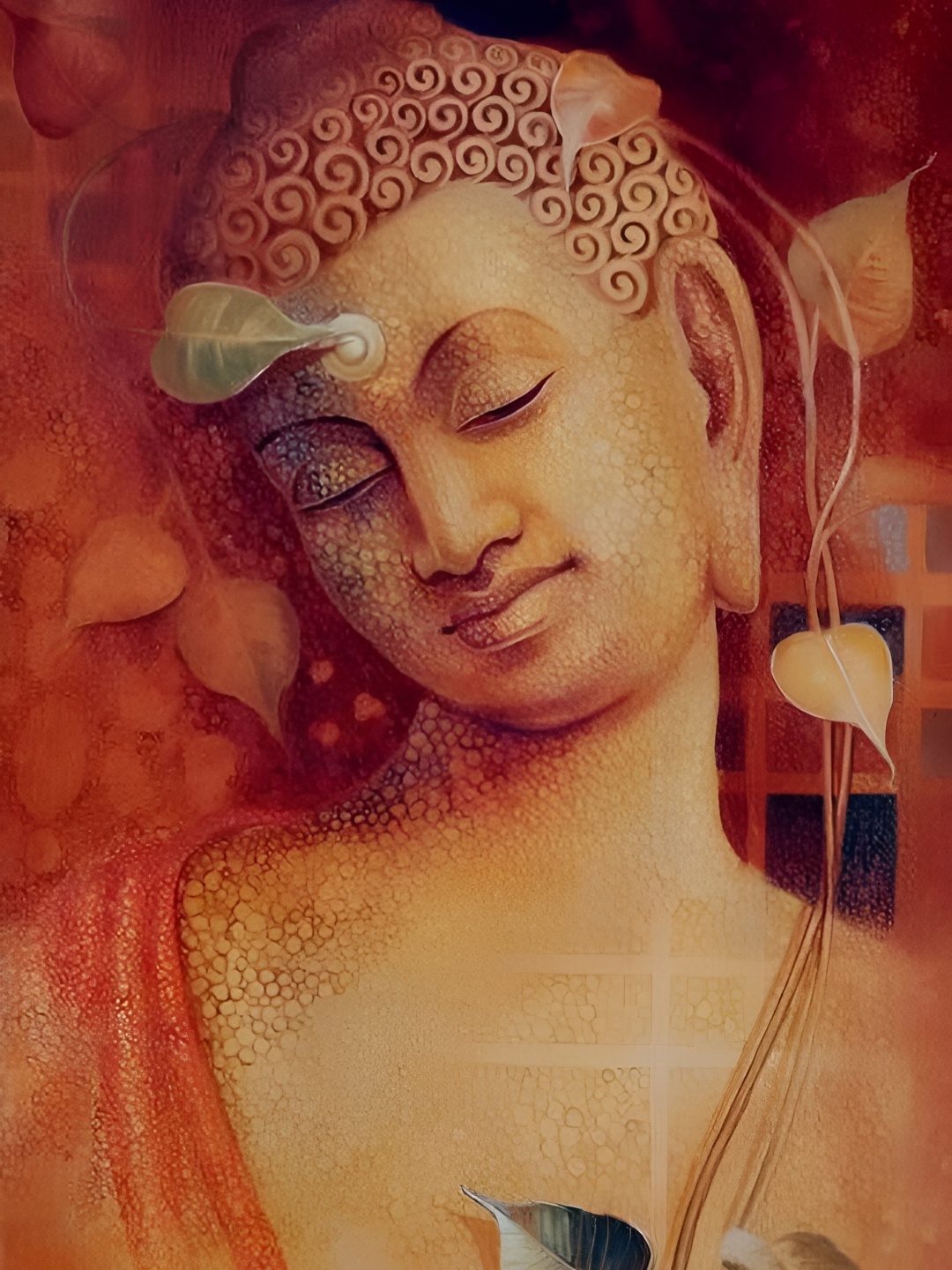 

British Terminal Orange & Grey Religious Wall Painting