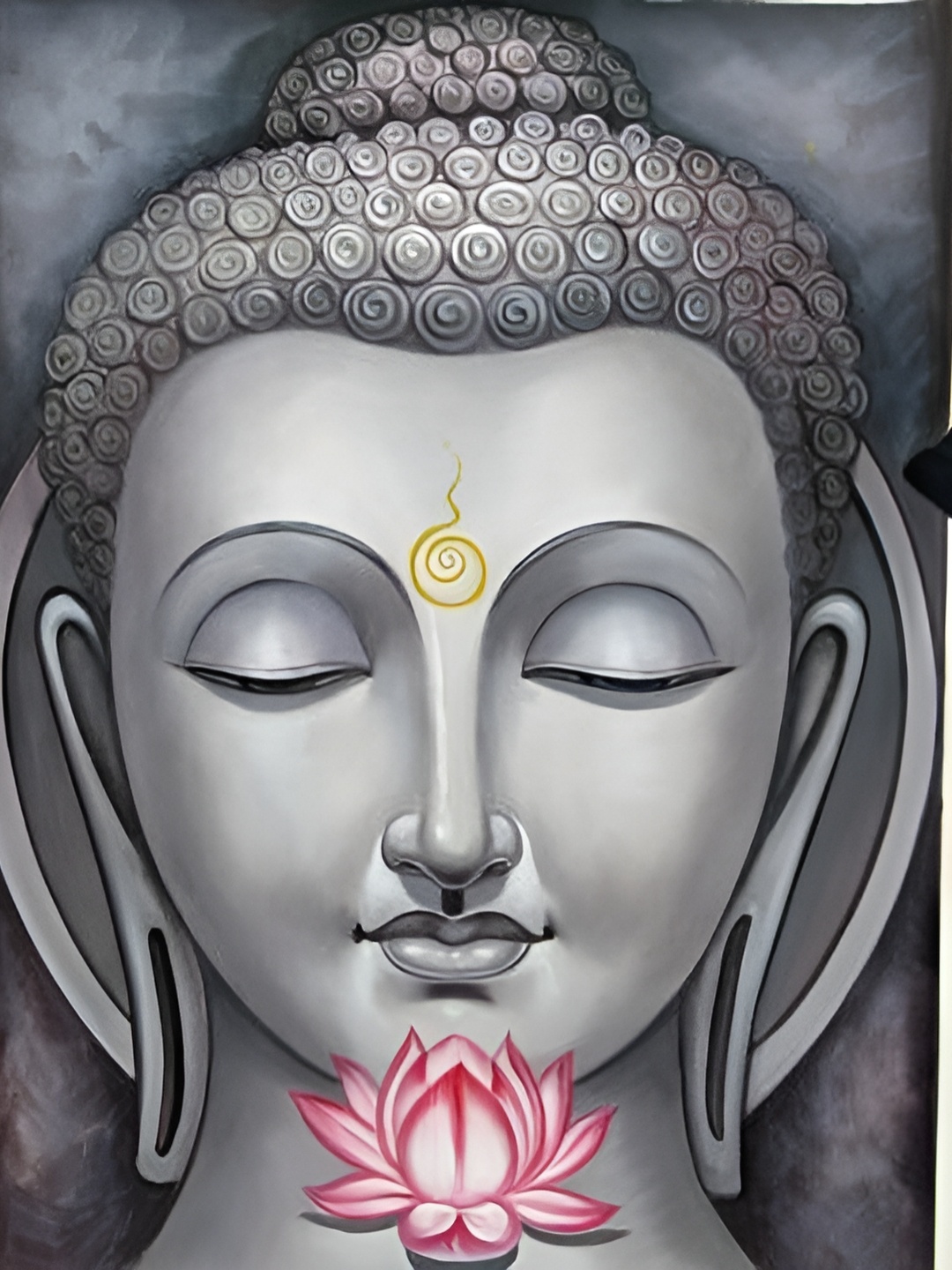 

British Terminal Grey Canvas Gautam Buddha Art