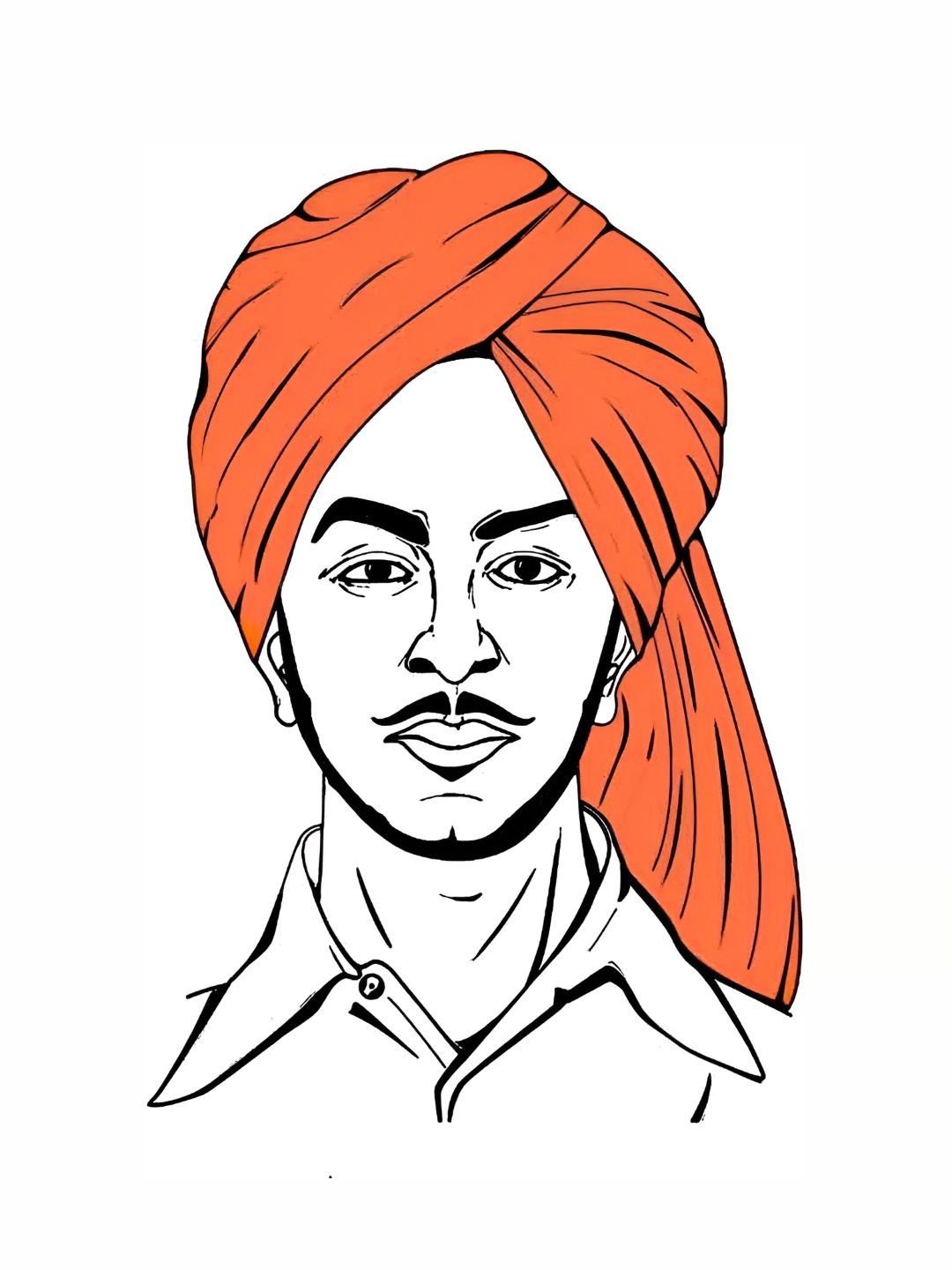 

British Terminal White & Orange-Colored Veer Bhagat Singh Sticker