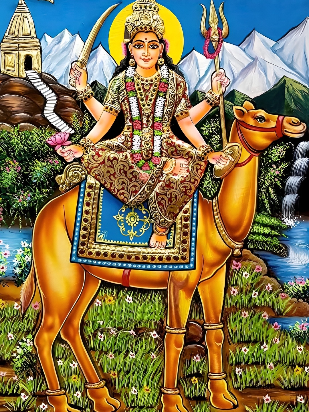 

British Terminal Green & White Goddess Dasha Maa Momai Wall Art