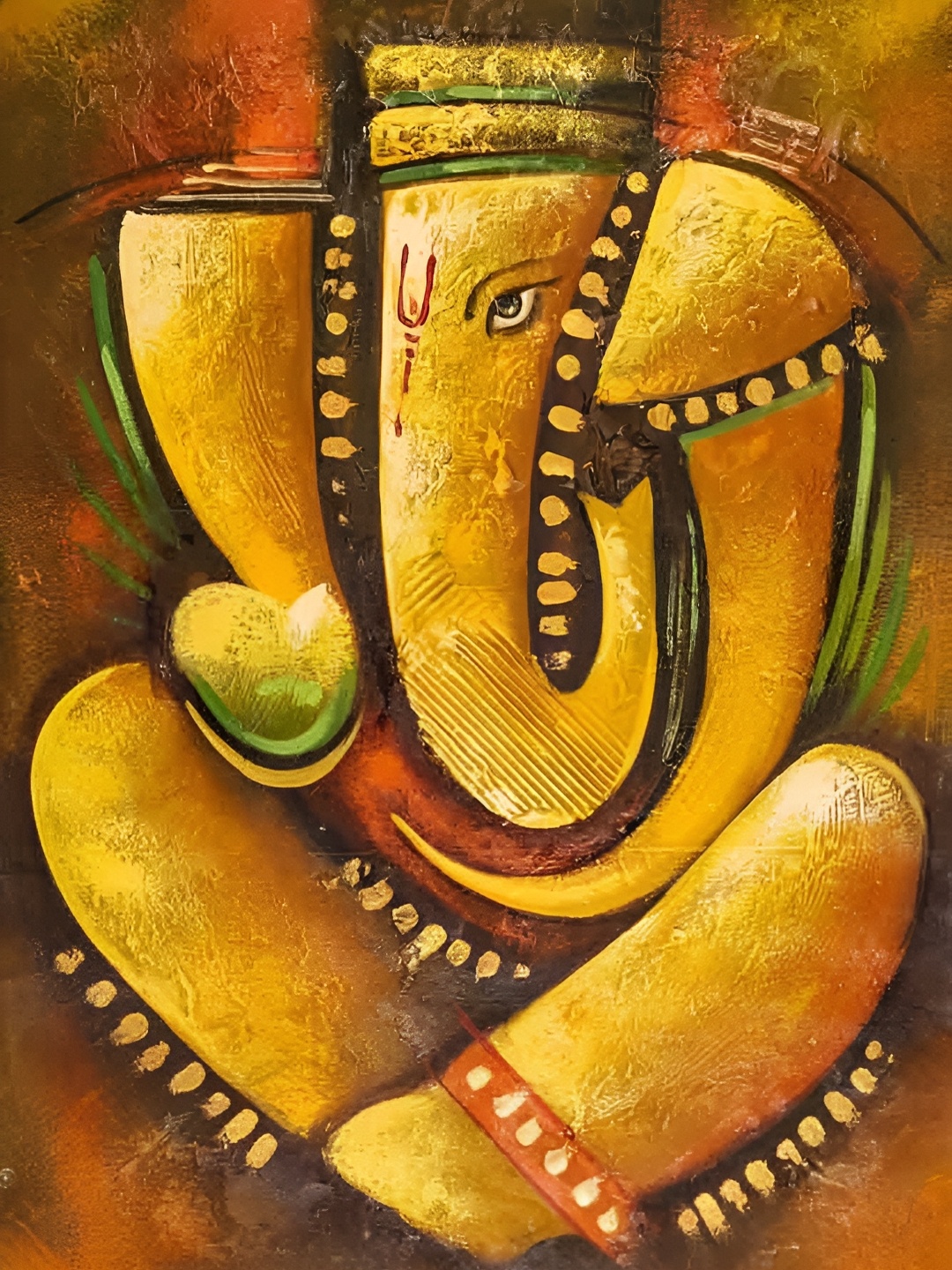 

British Terminal Yellow Lord Ganesha Vighnaharta Religious Sticker
