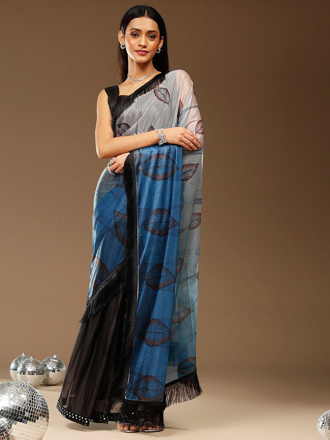 

Sangria Embellished Sarees, Blue