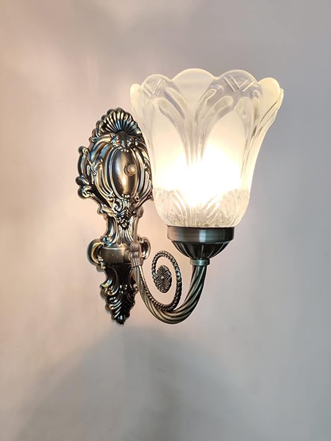 

ADWAIT Black & Transparent Glass Textured Wall Lamps