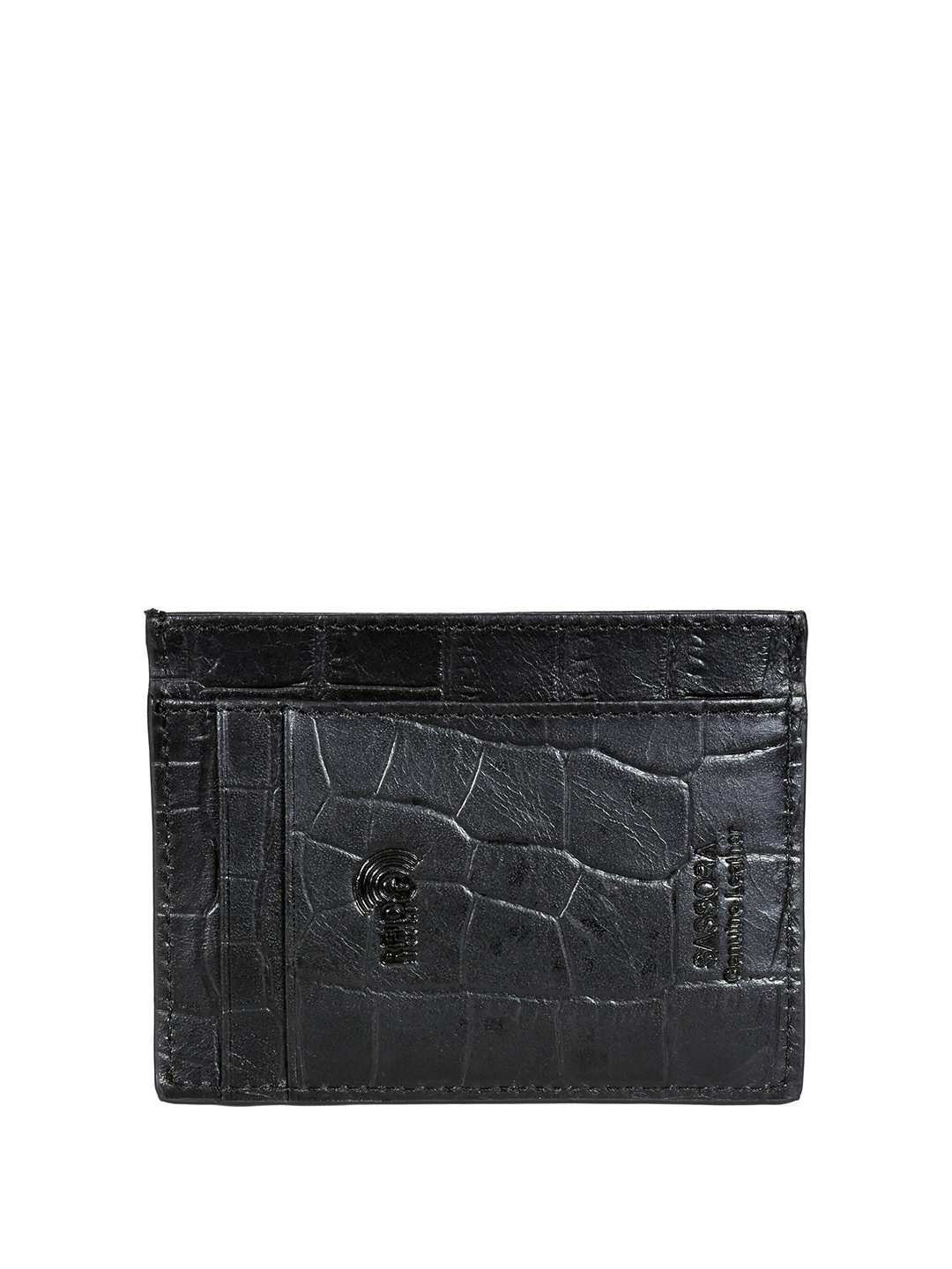 

Sassora Unisex Textured Leather Card Holder, Black