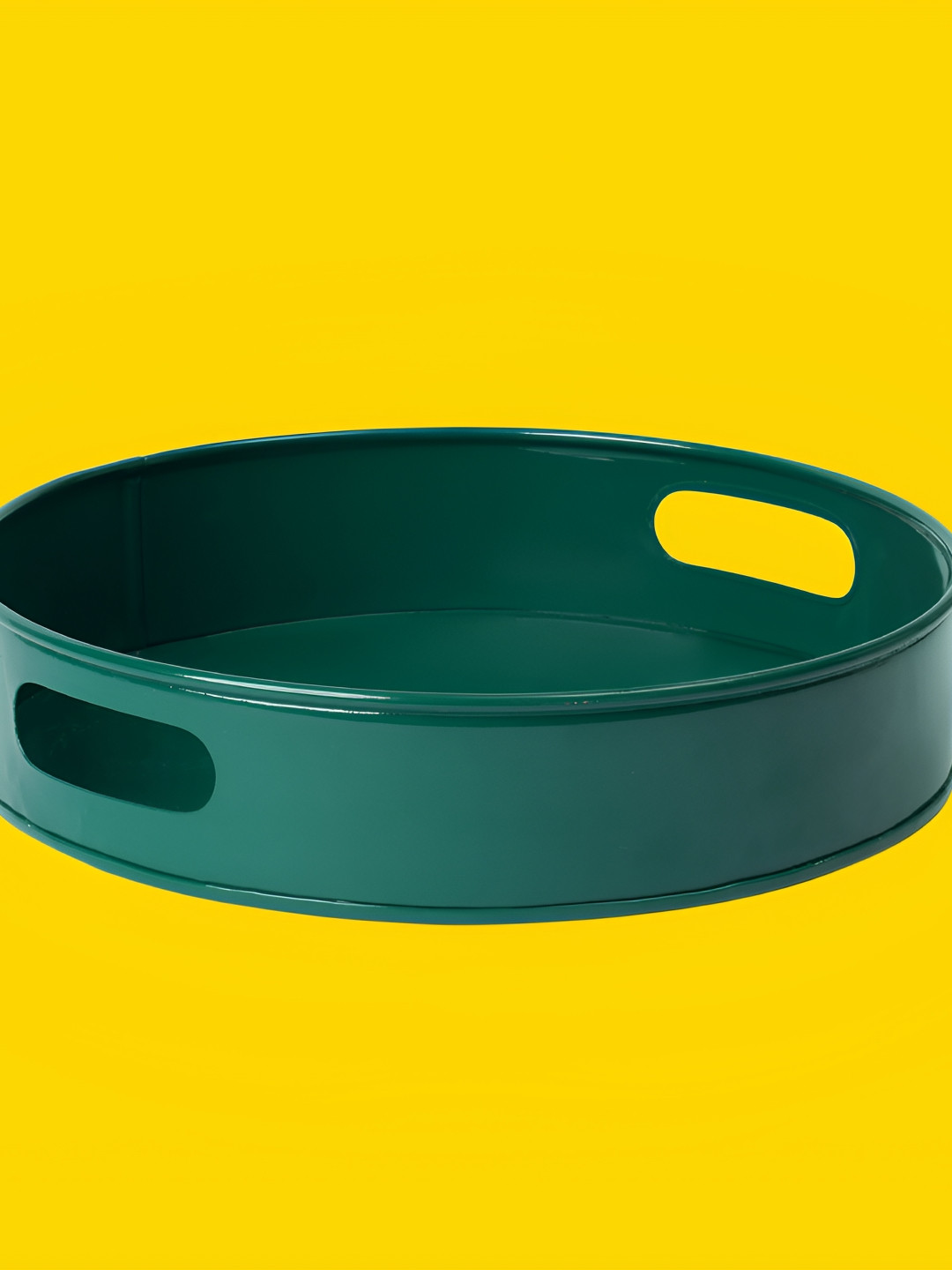 

10club 1 Pc Emerald Green Round Metal Tray