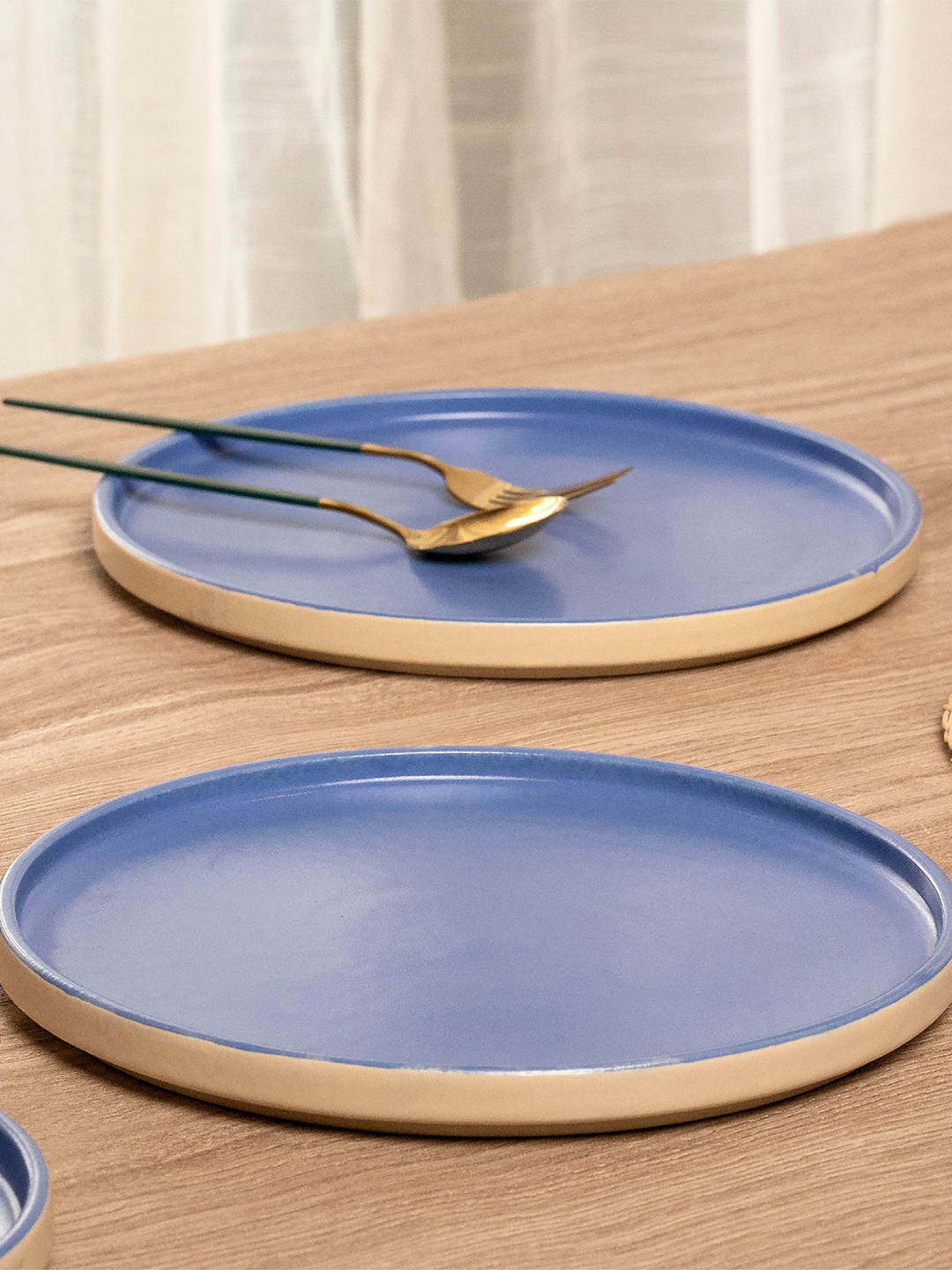 

10club Blue 2Pcs Matte Dishwasher Safe Dinner Plates
