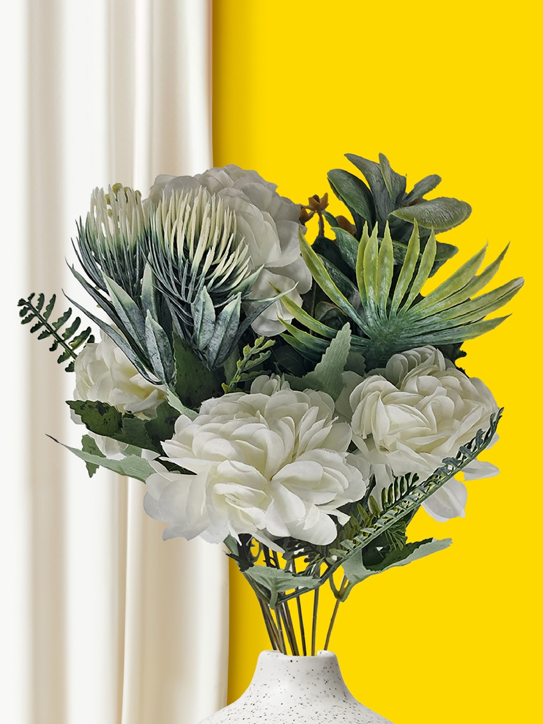 

10club White Hydrangea Artificial Flower