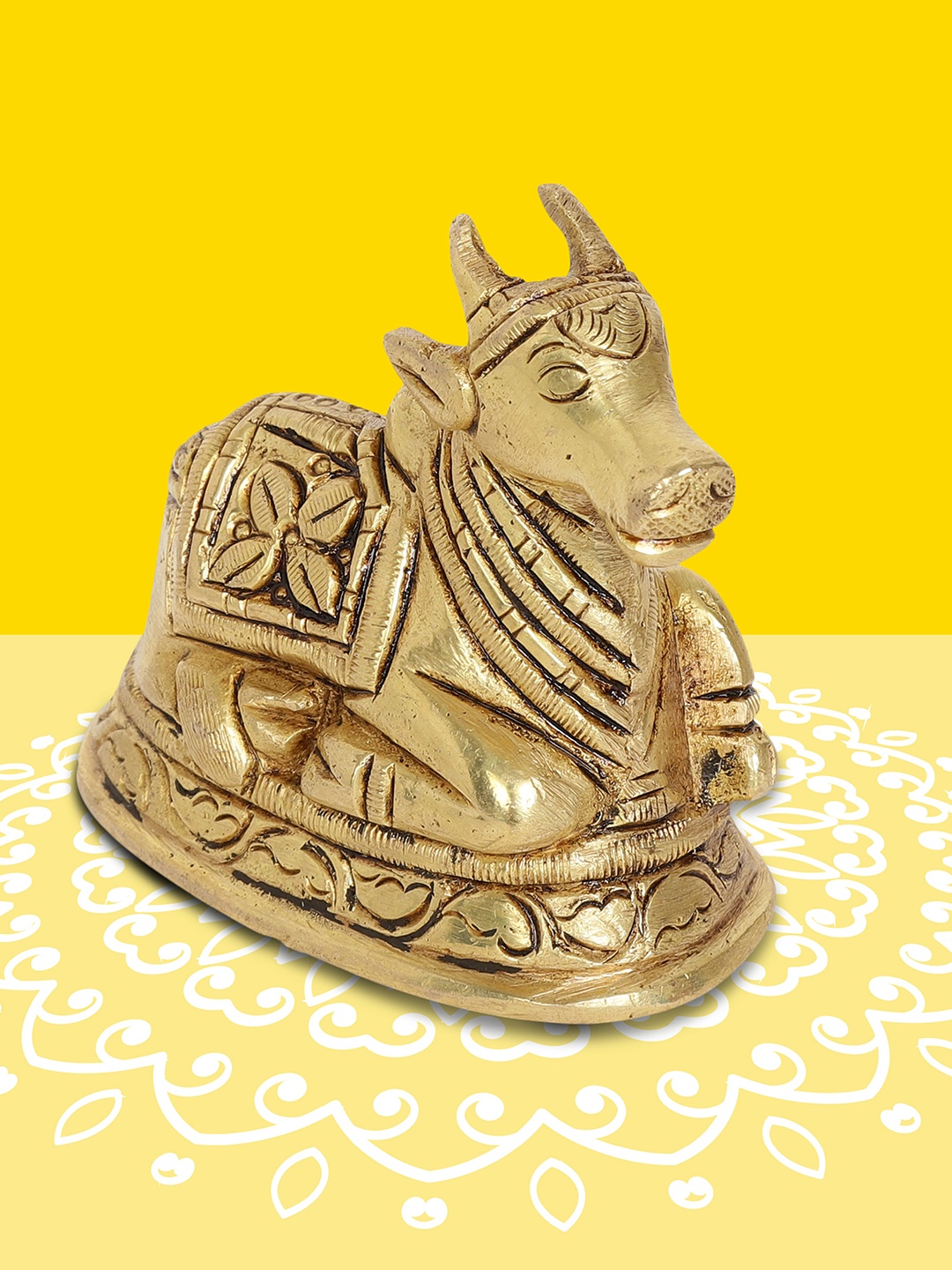 

10club Gold-Toned Nandi Religious Idol Showpiece