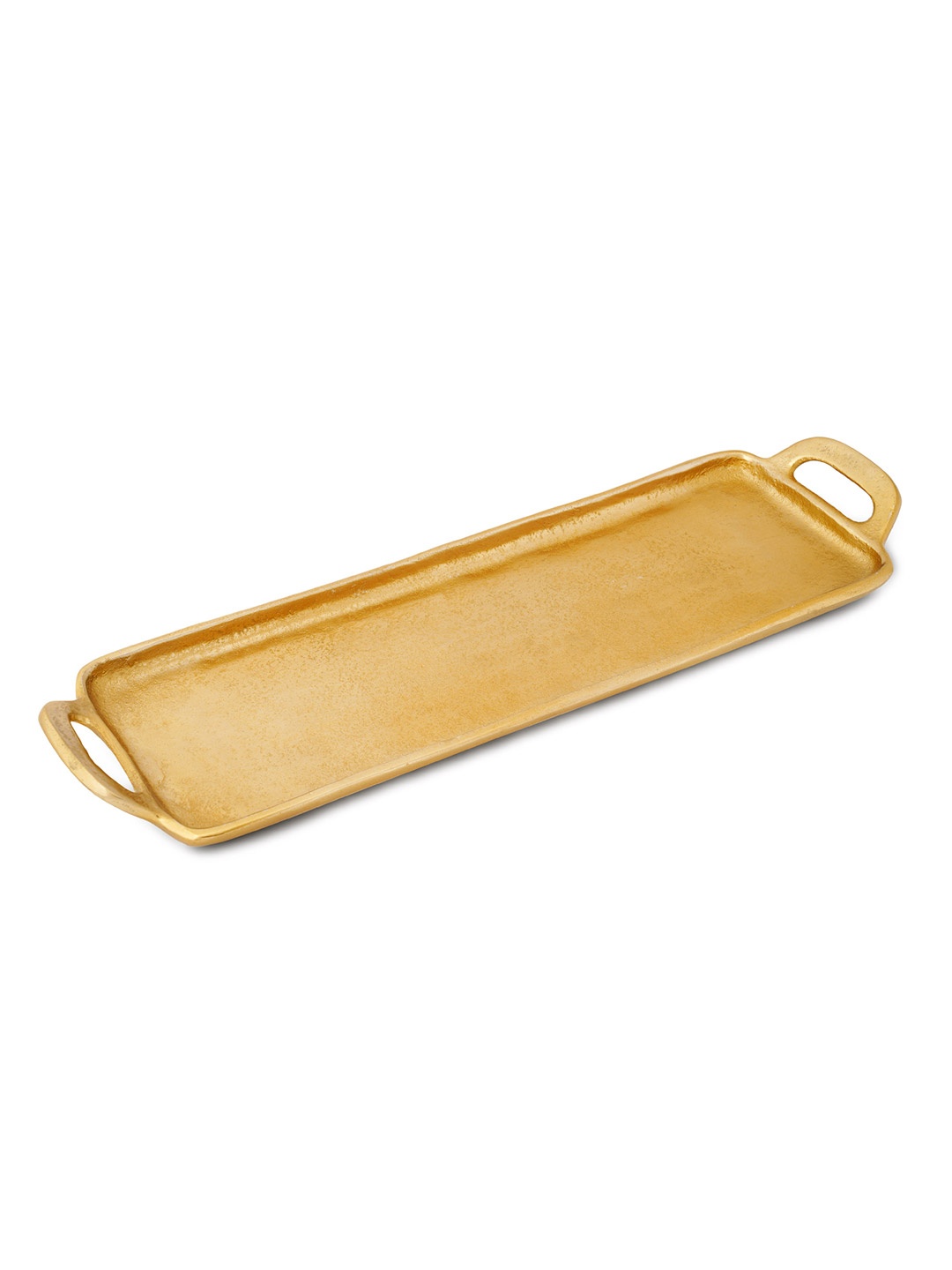 

10club Antique Solid Rectangle Metal Serving Tray, Gold