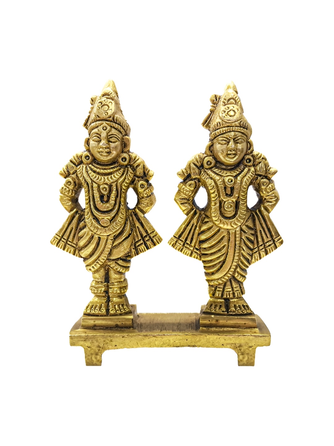 

10club Gold Toned Brass Vitthal Rukmini Idol Showpiece