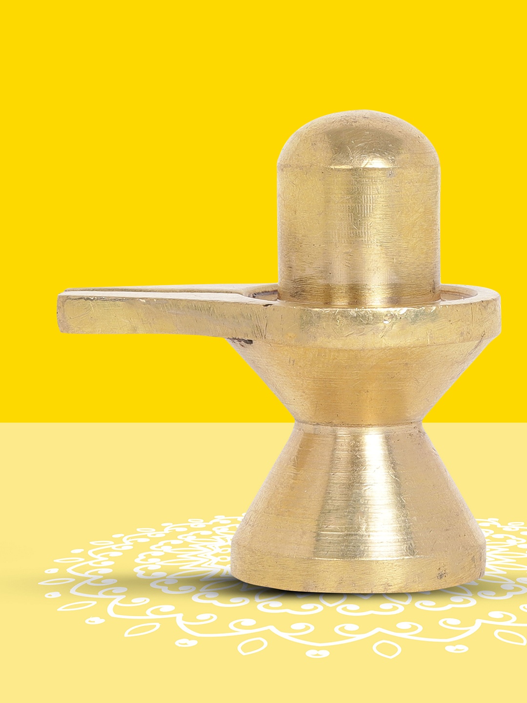 

10club 1 Pc Pure Brass Shivling Idol, Gold