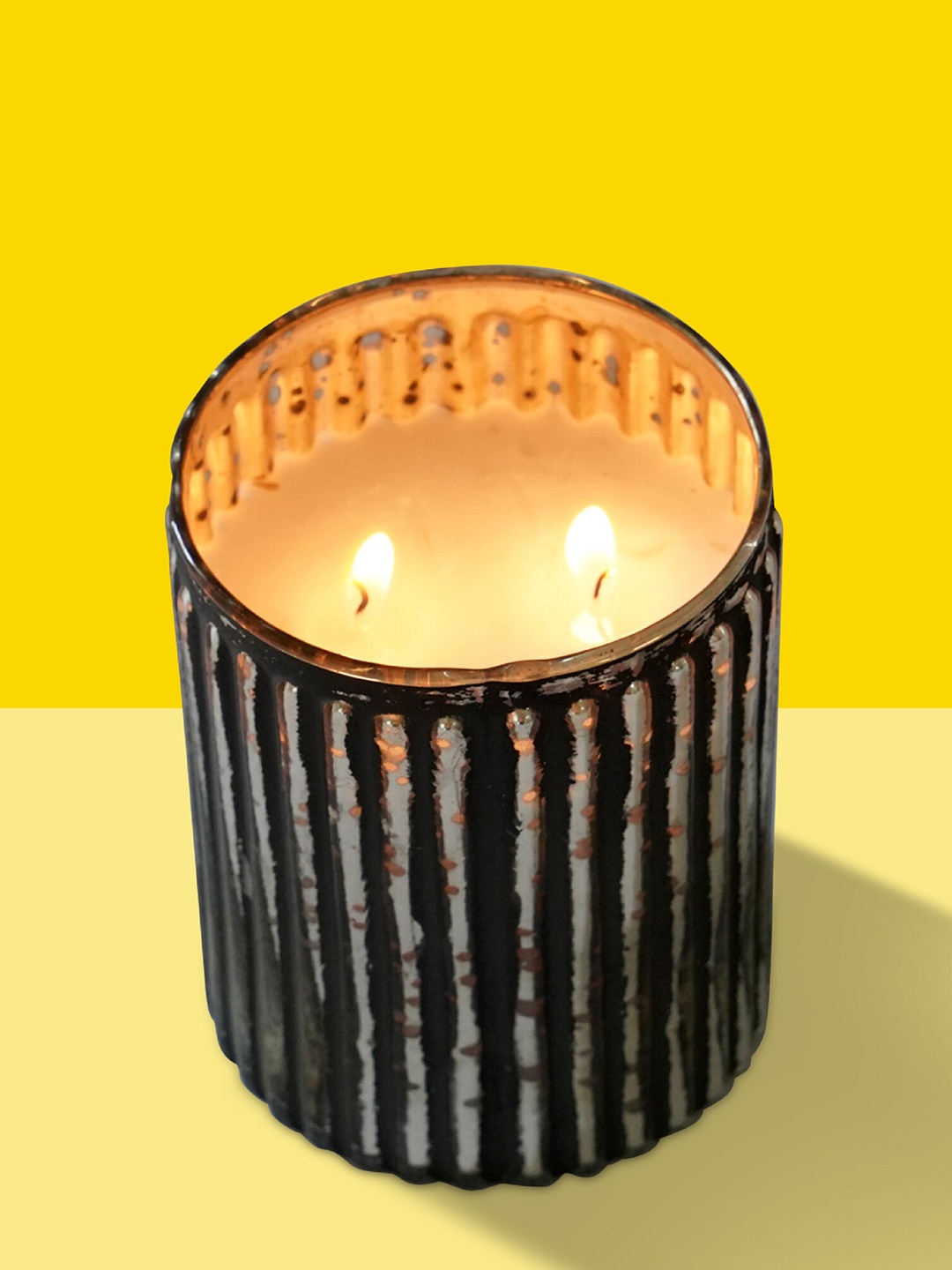 

10club Black & Silver-Toned Scented Jar Candle