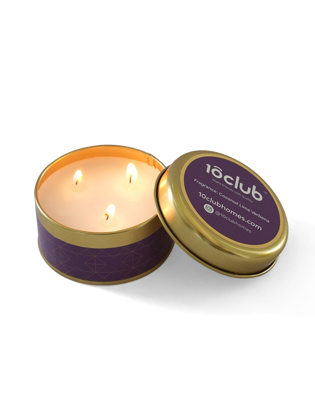 

10club Purple & Gold-Toned Scented Jar Candle