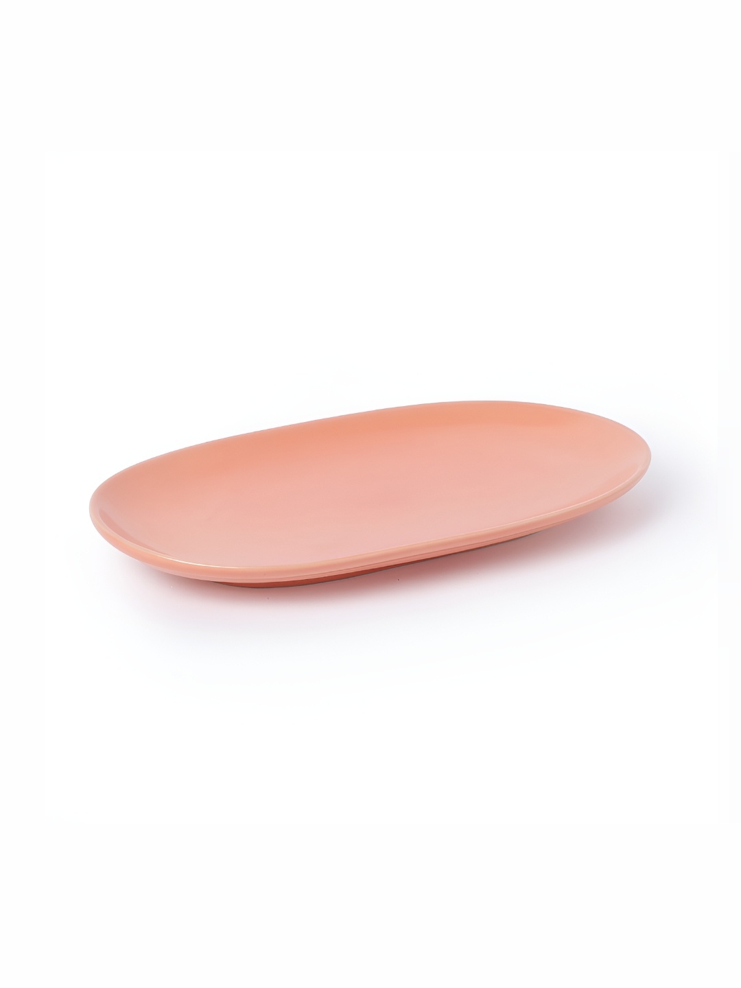 

10club Peach Ceramic Dishwasher Safe Glazed Kharbuja Food Platter
